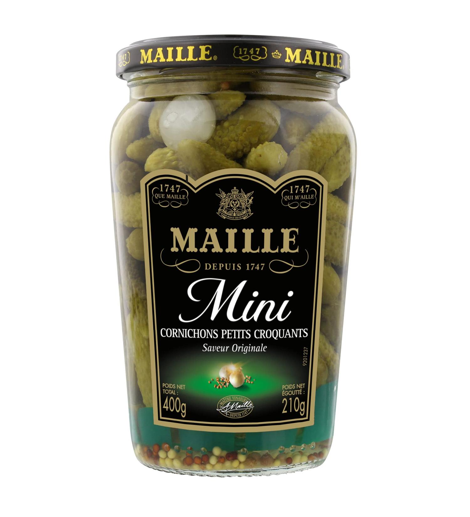 Maille Pickles Mini Original Flavor The jar of 210g net drained - Buy Online on GoSupps.com