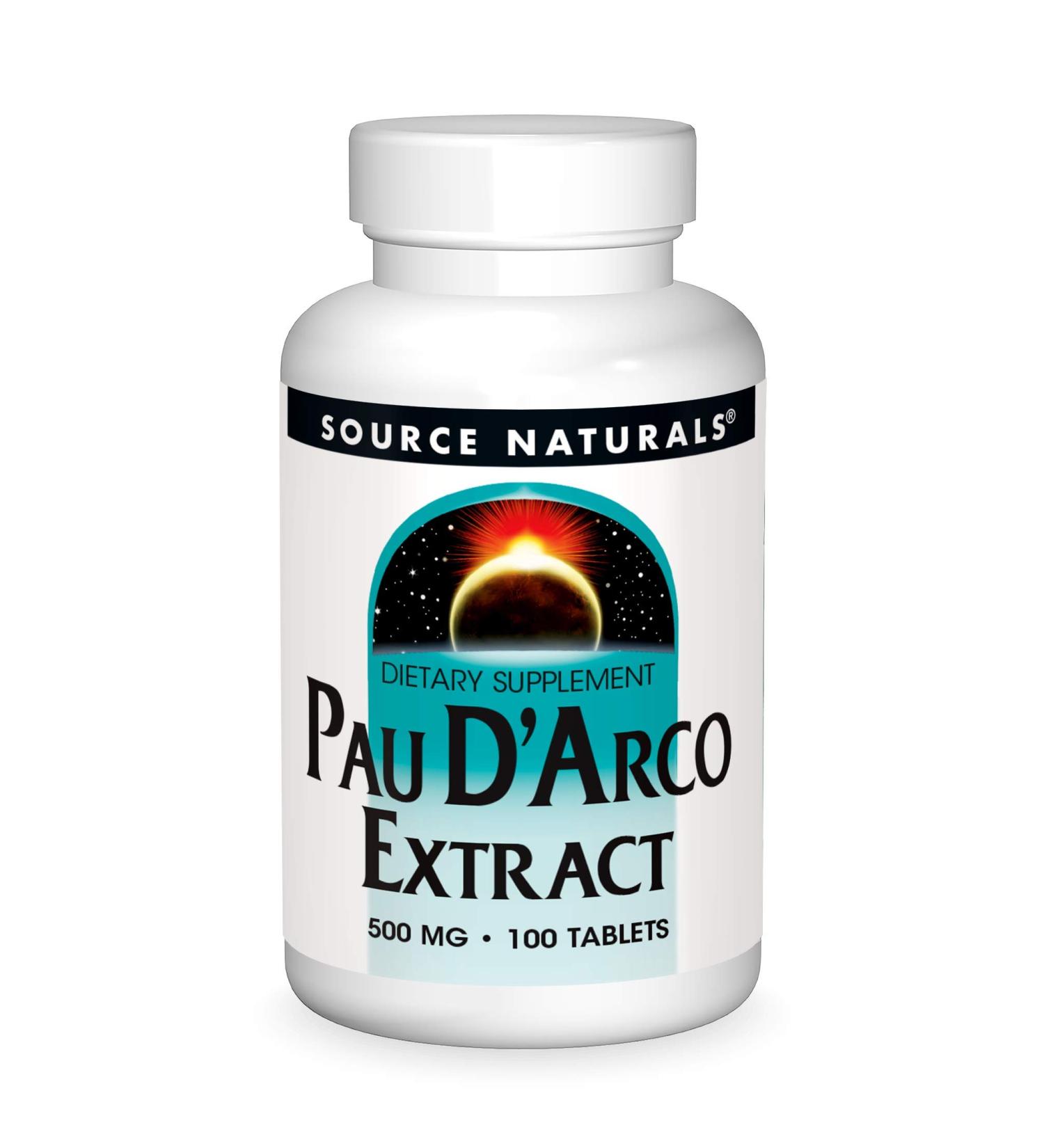 Source Naturals Pau D'Arco Extract 500 mg - 100 Tablets for Immune Support - Buy Online on GoSupps.com