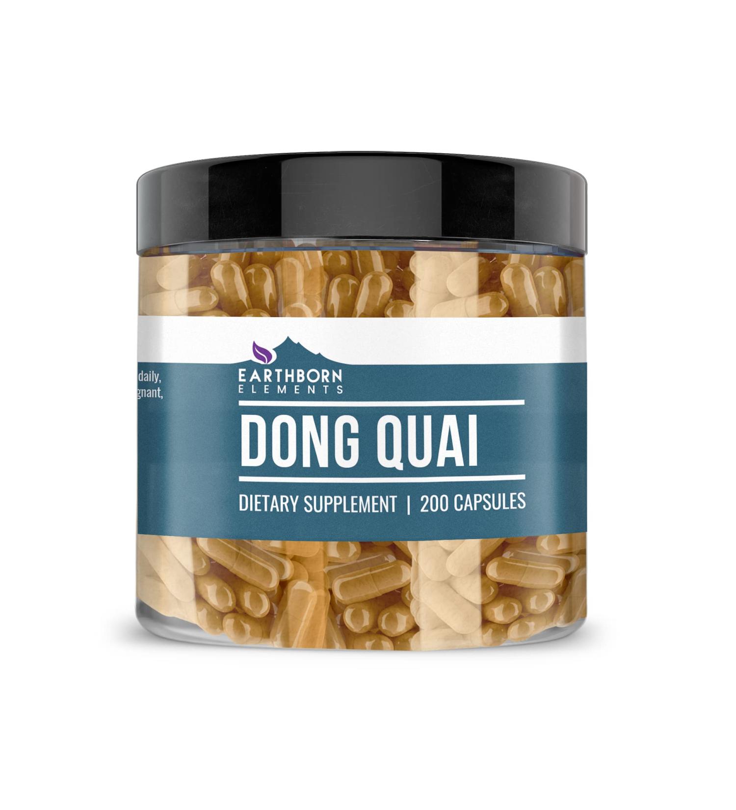 Earthborn Elements Dong Quai 200 Capsules - Pure & Undiluted - No Additives - 200 Count - Buy Online on GoSupps.com