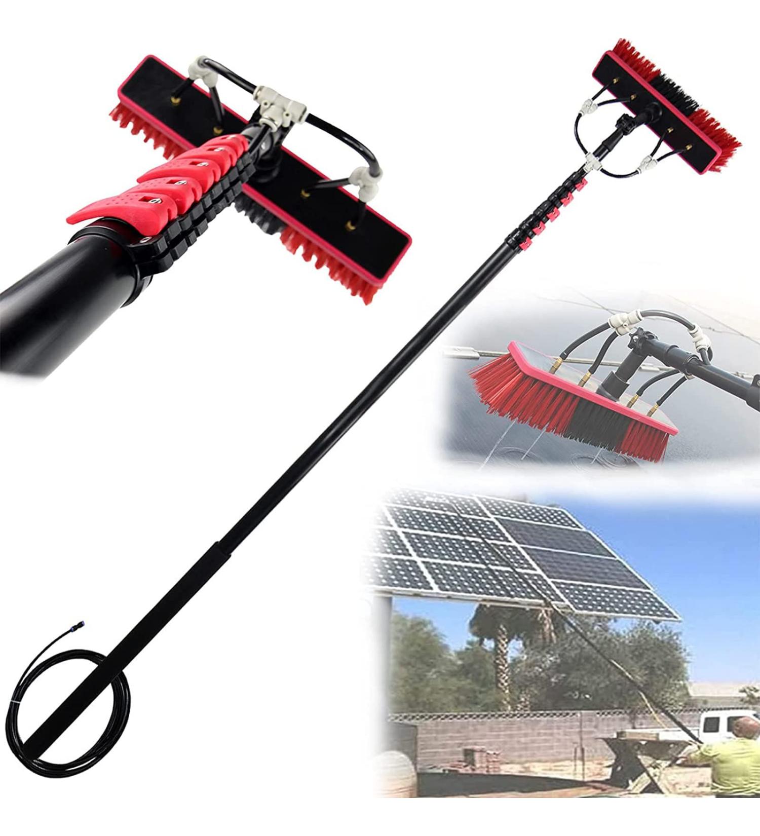 Telescopic Rod Cleaning Brush Photovoltaic Panel Cleaning Brush Washing Set Equipment Extension Pole Cleaning for Trucks Windows 5.4M - Buy Online on GoSupps.com