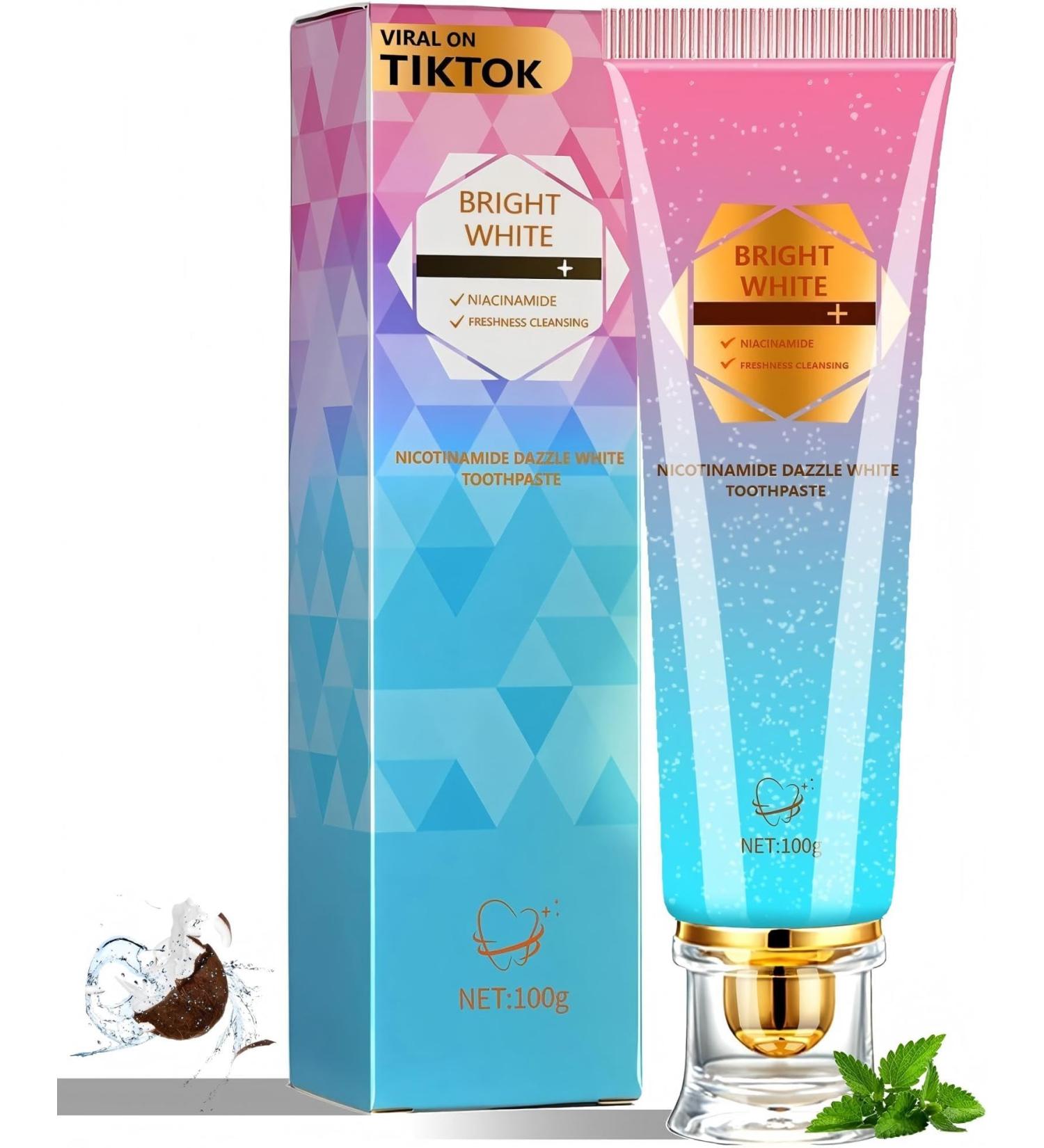 Niacinamide Whitening Toothpaste, Niacinamide Toothpaste with Natural Gentle Care Deep Stain Removal Clean, Fluoride-Free Formula is Suitable for Sensitive Teeth (1) - Buy Online on GoSupps.com