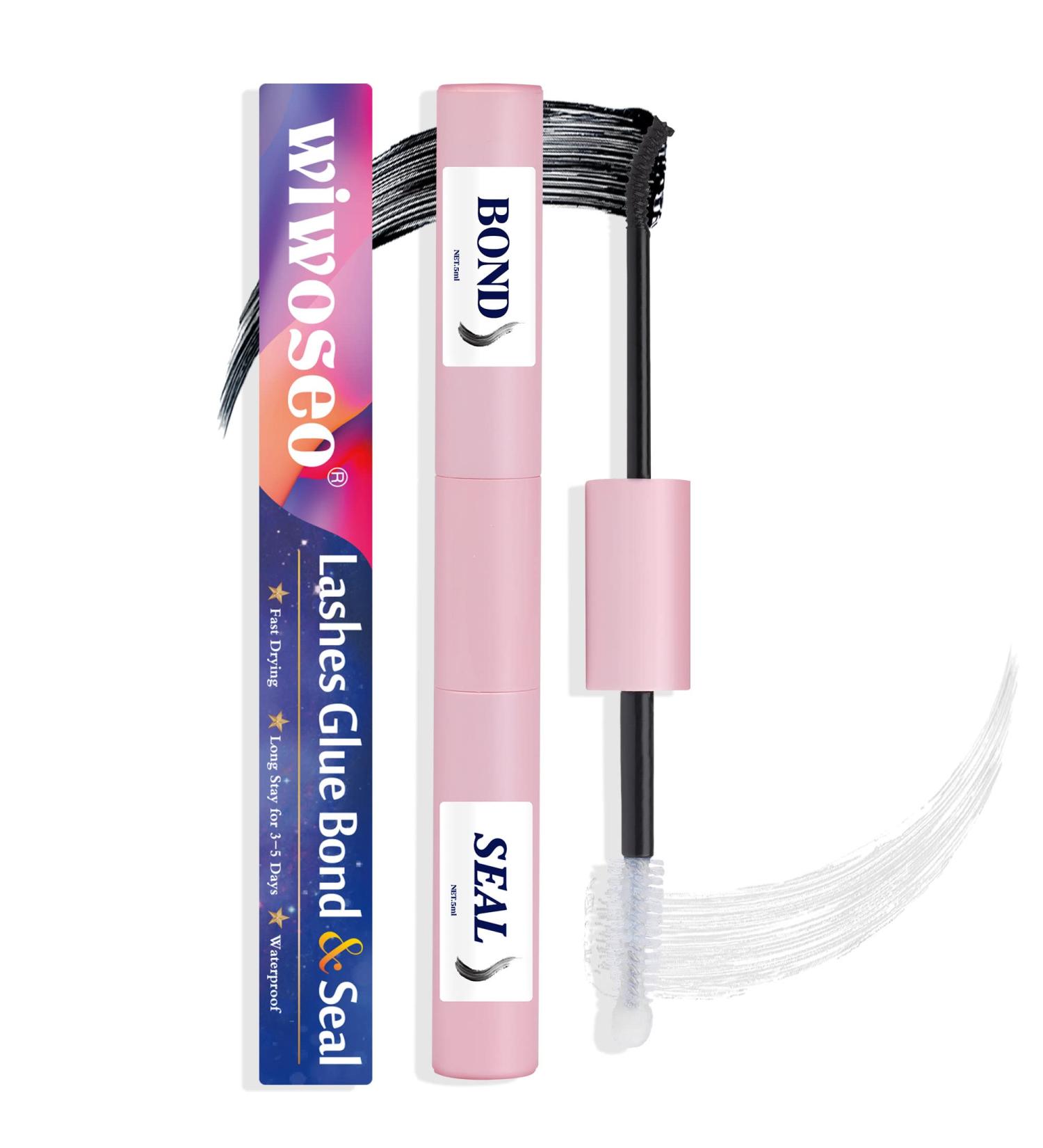 Wiwoseo Lashes Glue Bond & Seal - Super Strong Waterproof, Latex-Free Eyelash Adhesive for Sensitive Eyes (5ML) - Buy Online on GoSupps.com