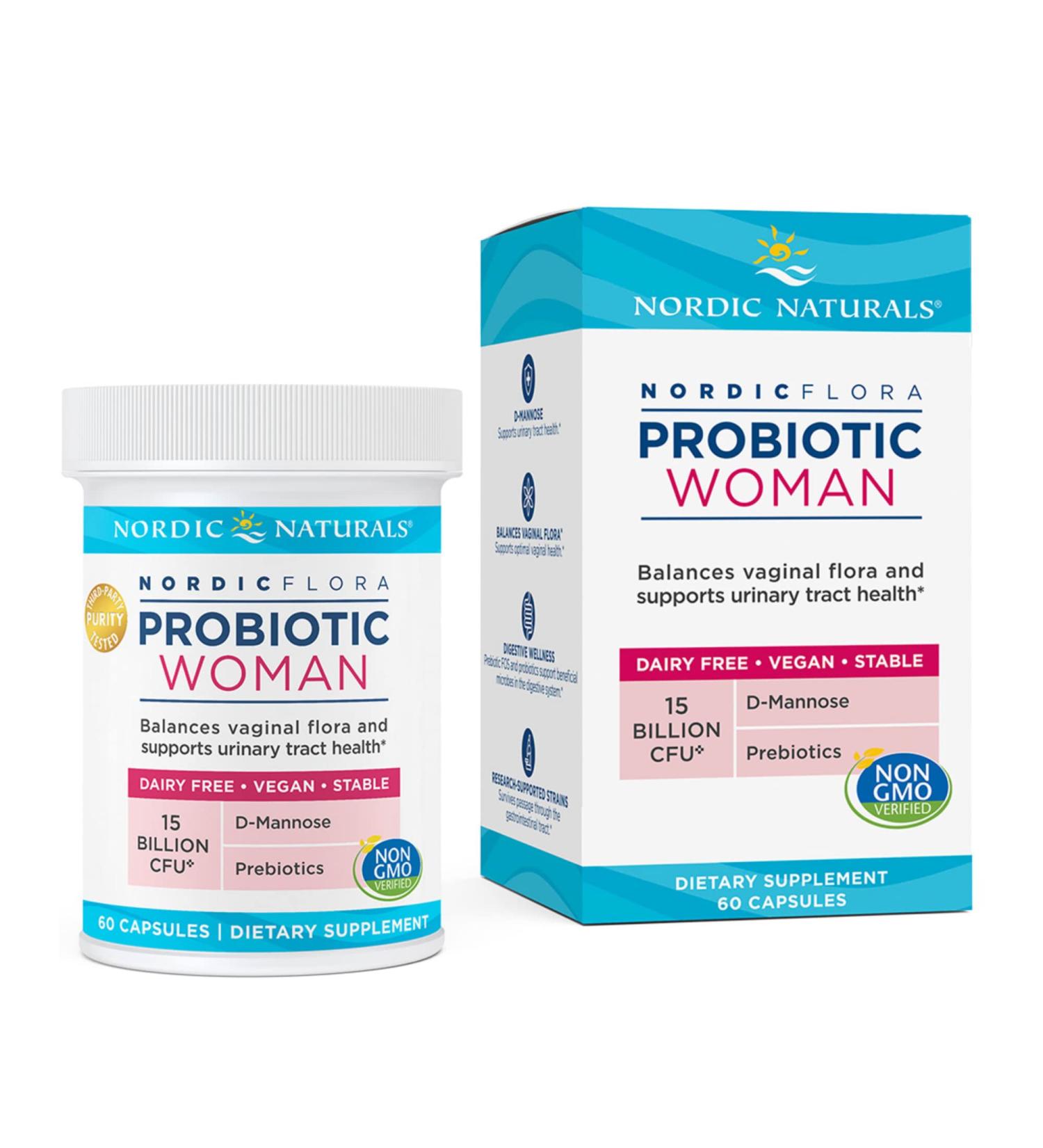 Nordic Naturals Flora Probiotic for Women - 15 Billion CFU, 60 Capsules - Buy Online on GoSupps.com