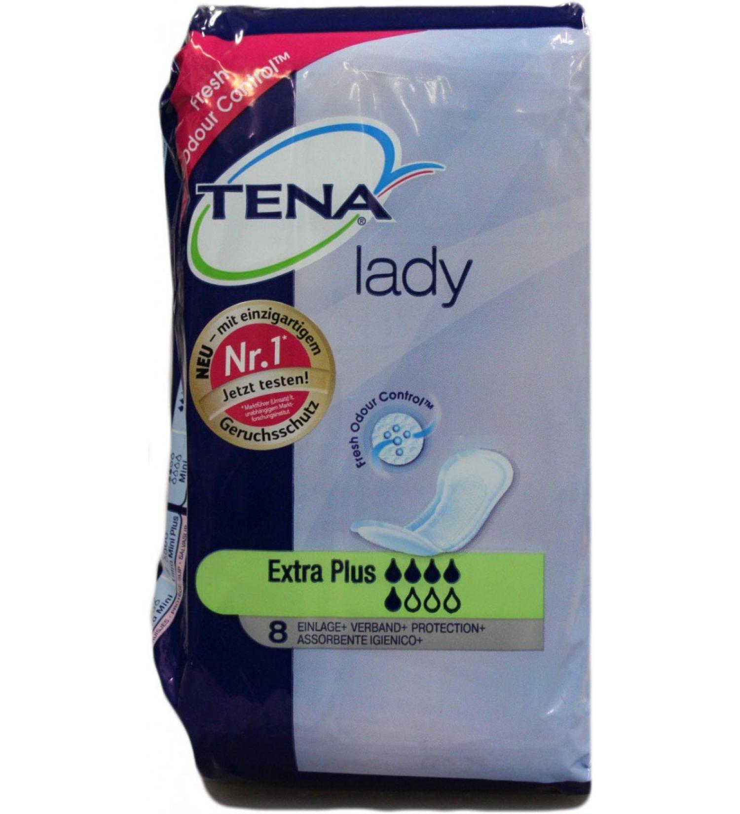 TENA Lady Extra Plus 8 Count - Pack of 1 | Ultimate Protection and Comfort - Buy Online on GoSupps.com