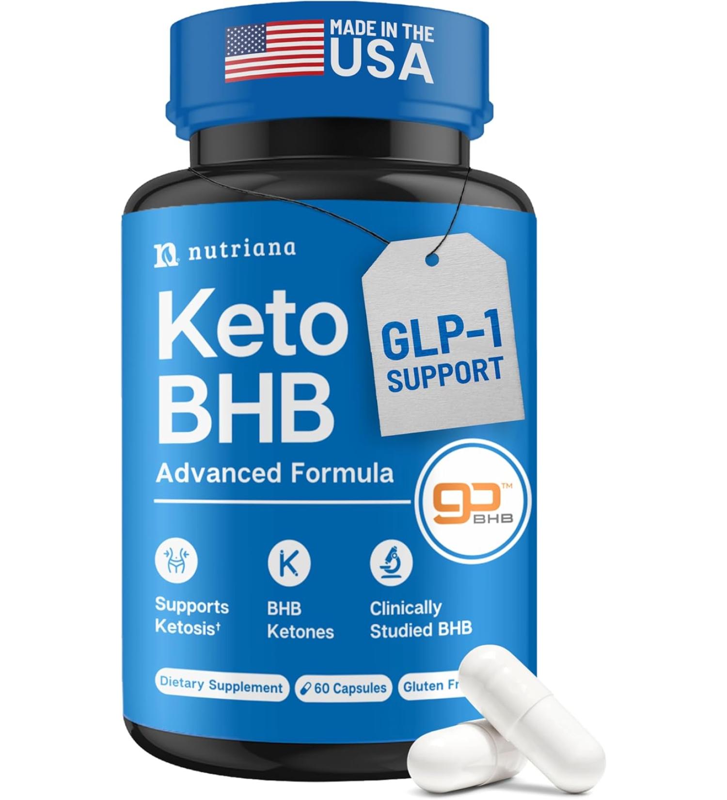 Nutriana Keto Diet Pills for Women and Men - 30 Day Supply of Keto Supplements with Bhb Salts for Ketosis and Exogenous Ketones - Buy Online on GoSupps.com
