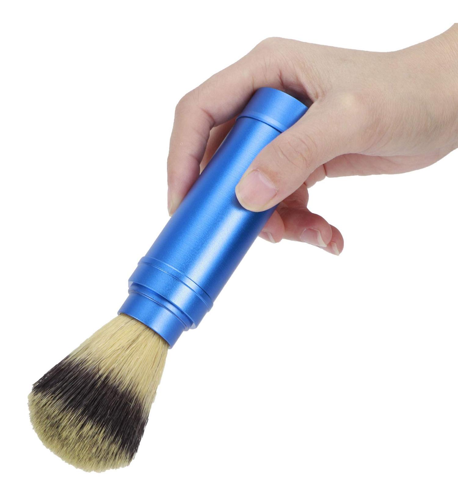 Alvinlite Handmade Shaving Brush for Men - Portable Beard & Travel Facial Cleaning Foam Razor Tool - Buy Online on GoSupps.com