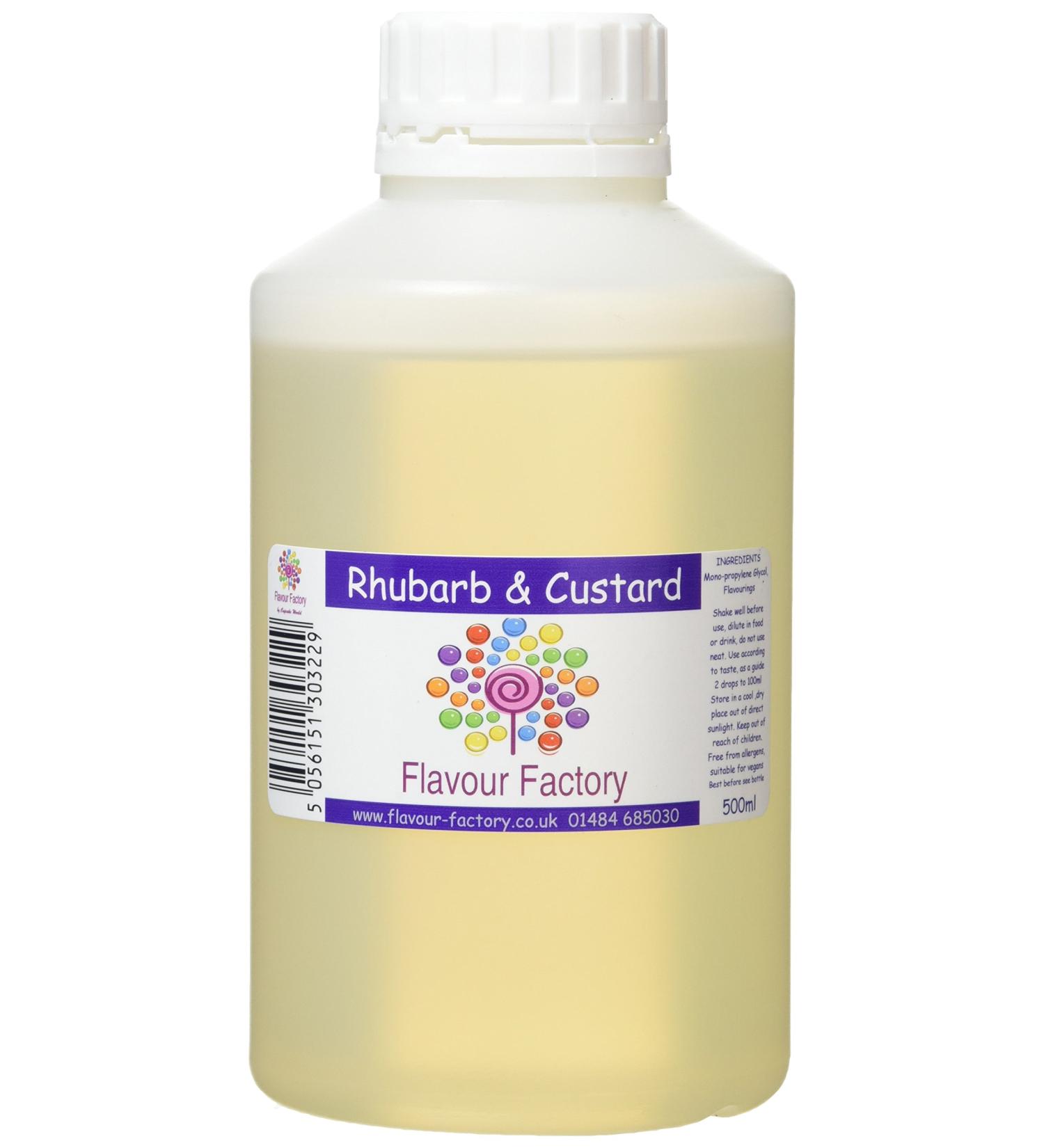 Flavour Factory Intense Food Flavouring Rhubarb & Custard 500ml - Buy Online on GoSupps.com