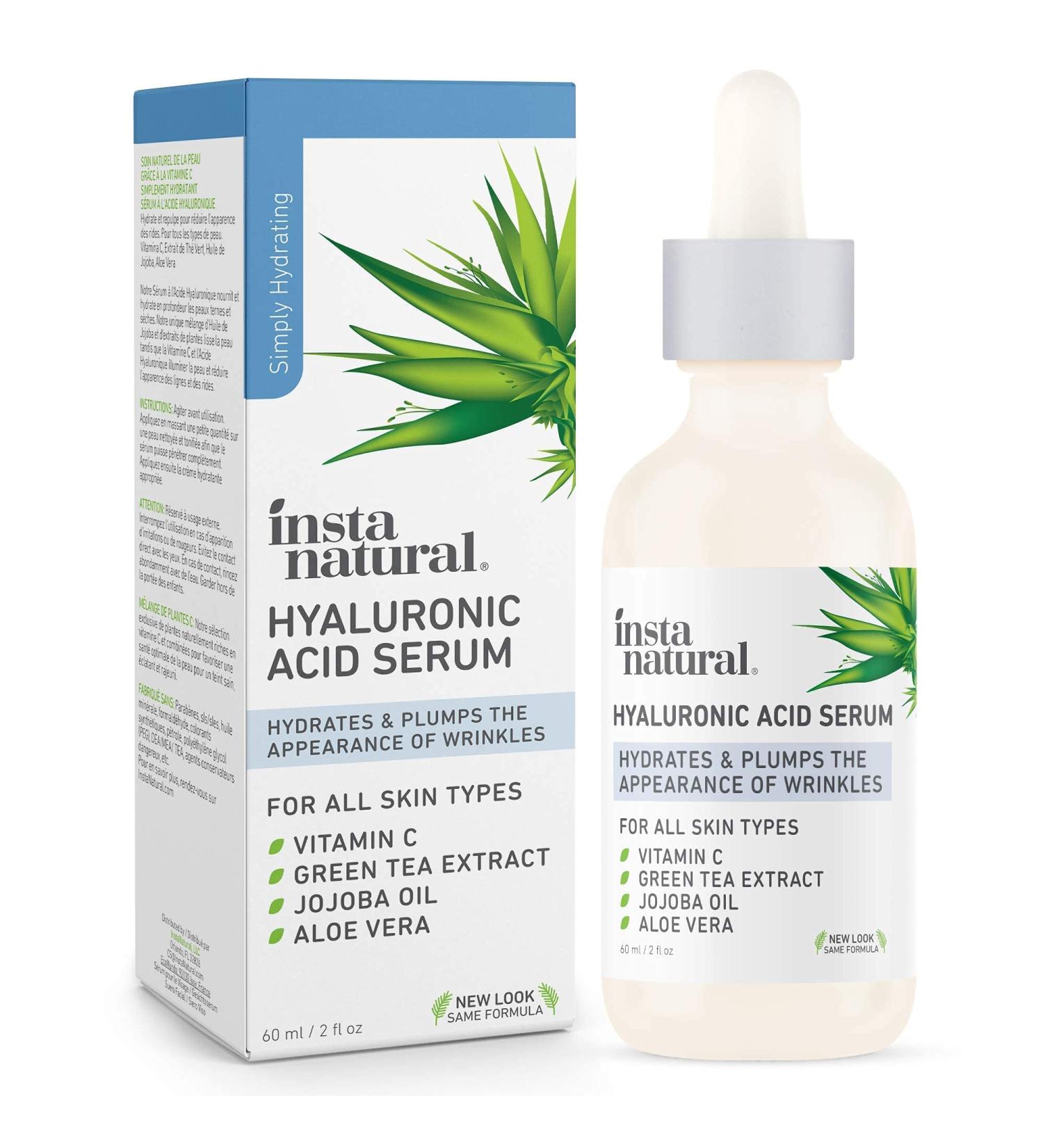 InstaNatural Hyaluronic Acid Serum with Vitamin C - 2 fl oz | Hydrate & Brighten Skin - Buy Online on GoSupps.com