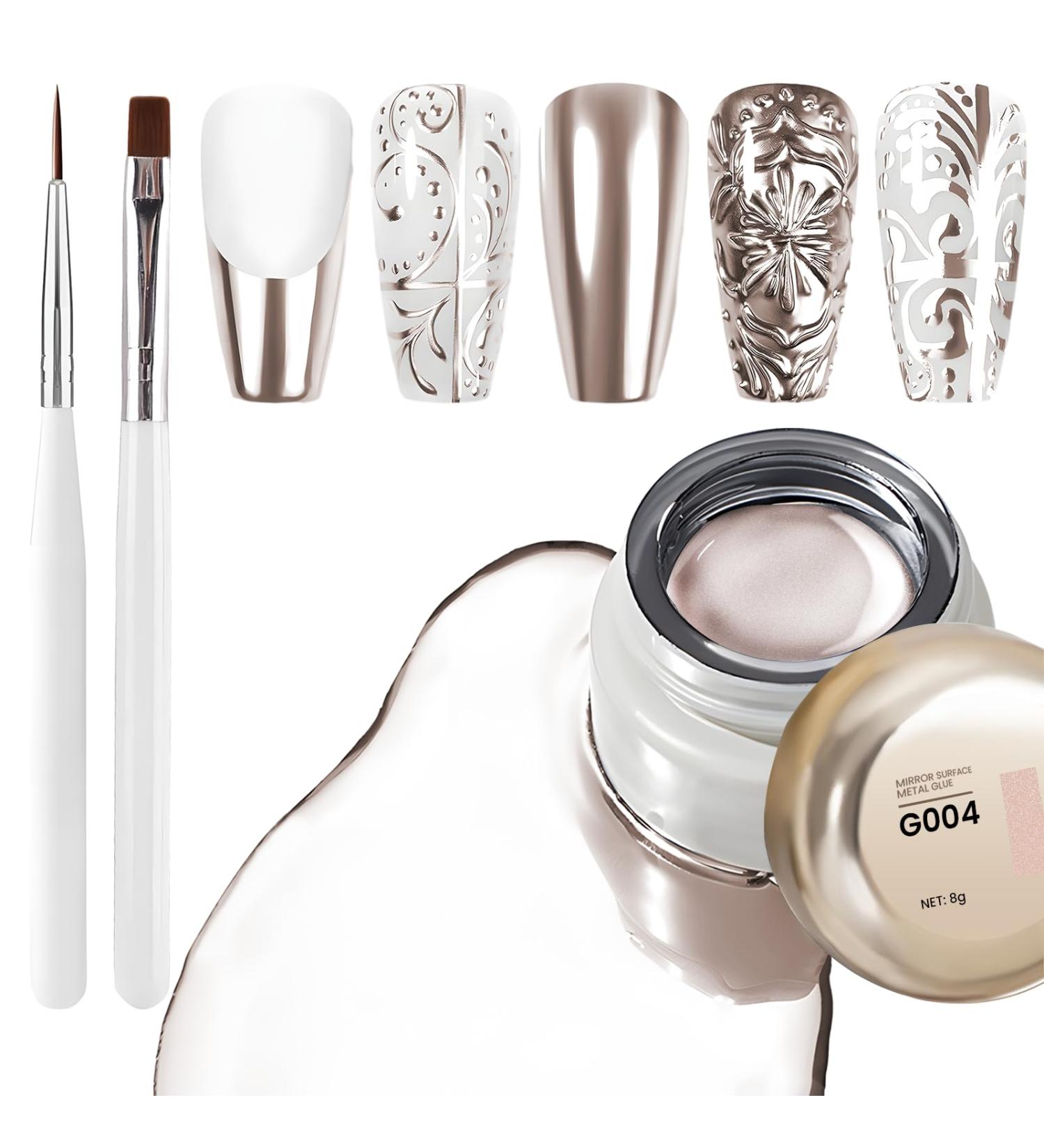 U-Shinein Metallic Painting Gel Kit - Rose Gold Nail Art Paint with Brushes | Strong Reflection UV Gel for Nail Liner Design - Buy Online on GoSupps.com