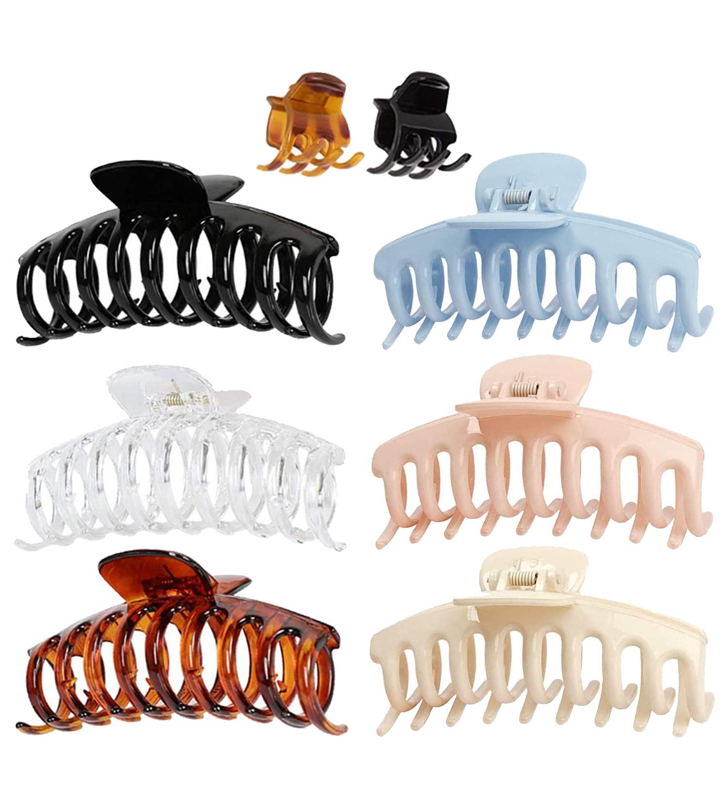 8 Pcs 4.3 inch Hair Claw Clips Set - Matte Finish Neutral Hair Accessories for Women and Girls - Buy Online on GoSupps.com