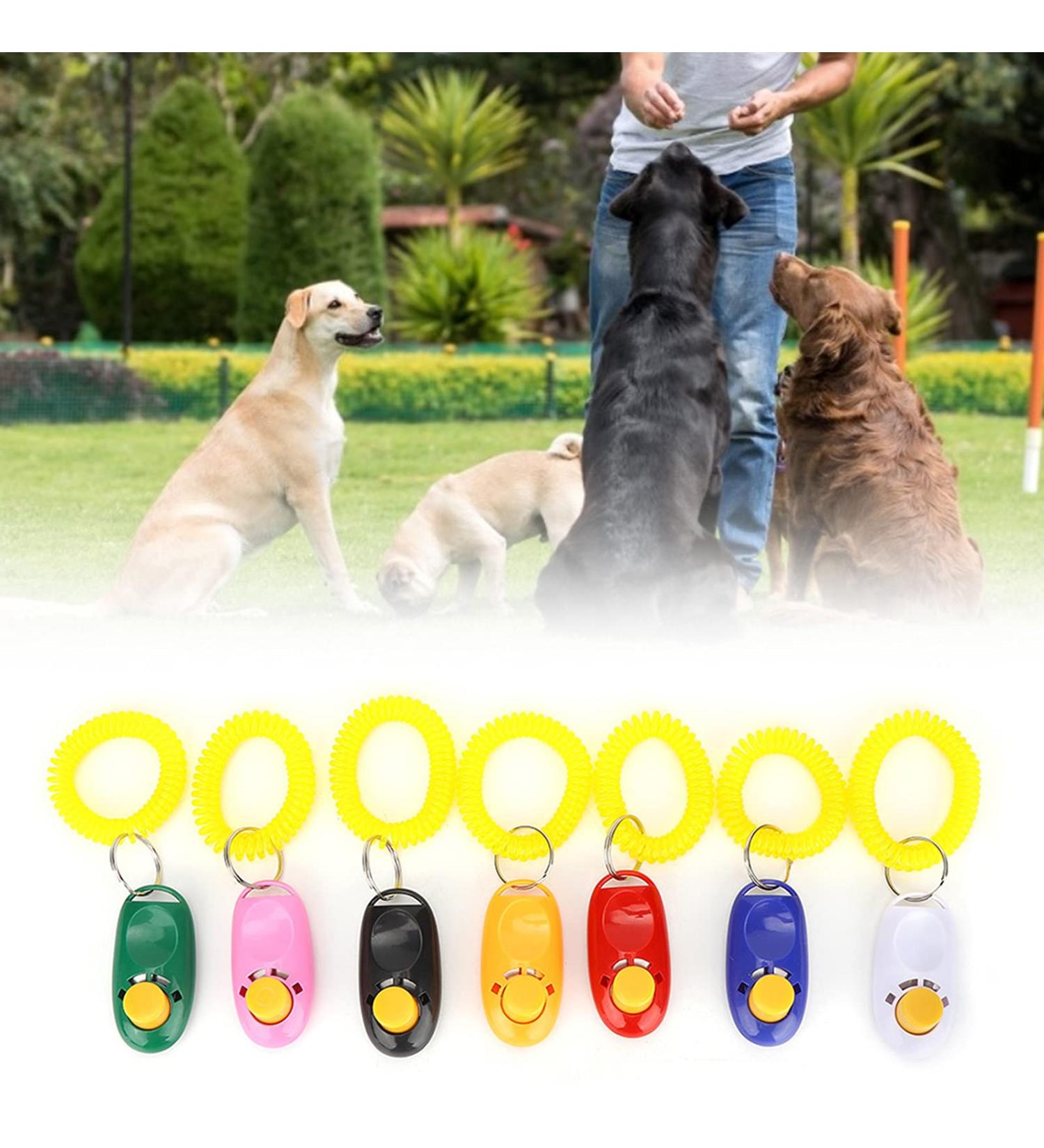 Chacerls Dog Clicker Set - 7pcs Adjustable Pet Trainer with Rubber Ring | Best Dog & Cat Training Guide - Buy Online on GoSupps.com