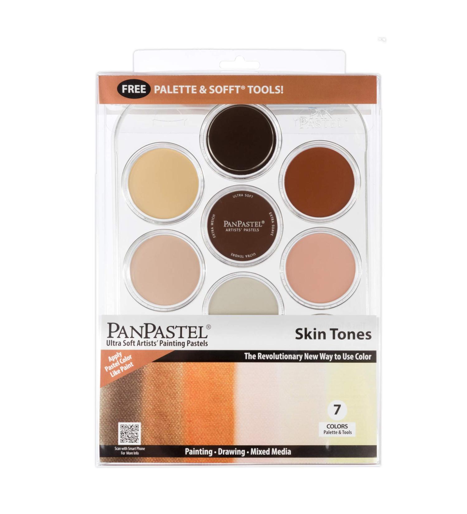 PanPastel 30081 Skin Tones Kit with Sofft Tools & Palette Tray - 7 Colors, Ultra Soft Artist Pastels - Buy Online on GoSupps.com