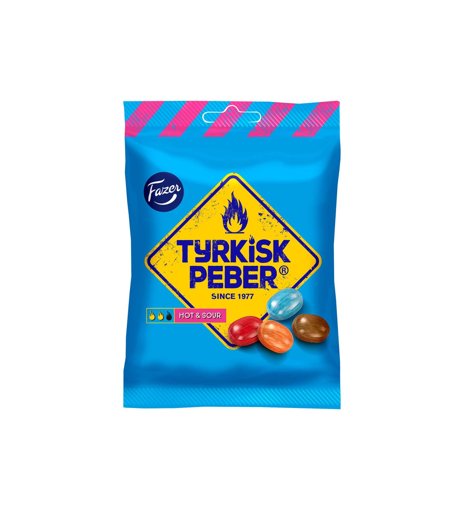 Fazer Tyrkisk Peber Hot & Sour Pepper Candies (150g) Fraise 150 g (Pack of 1)
