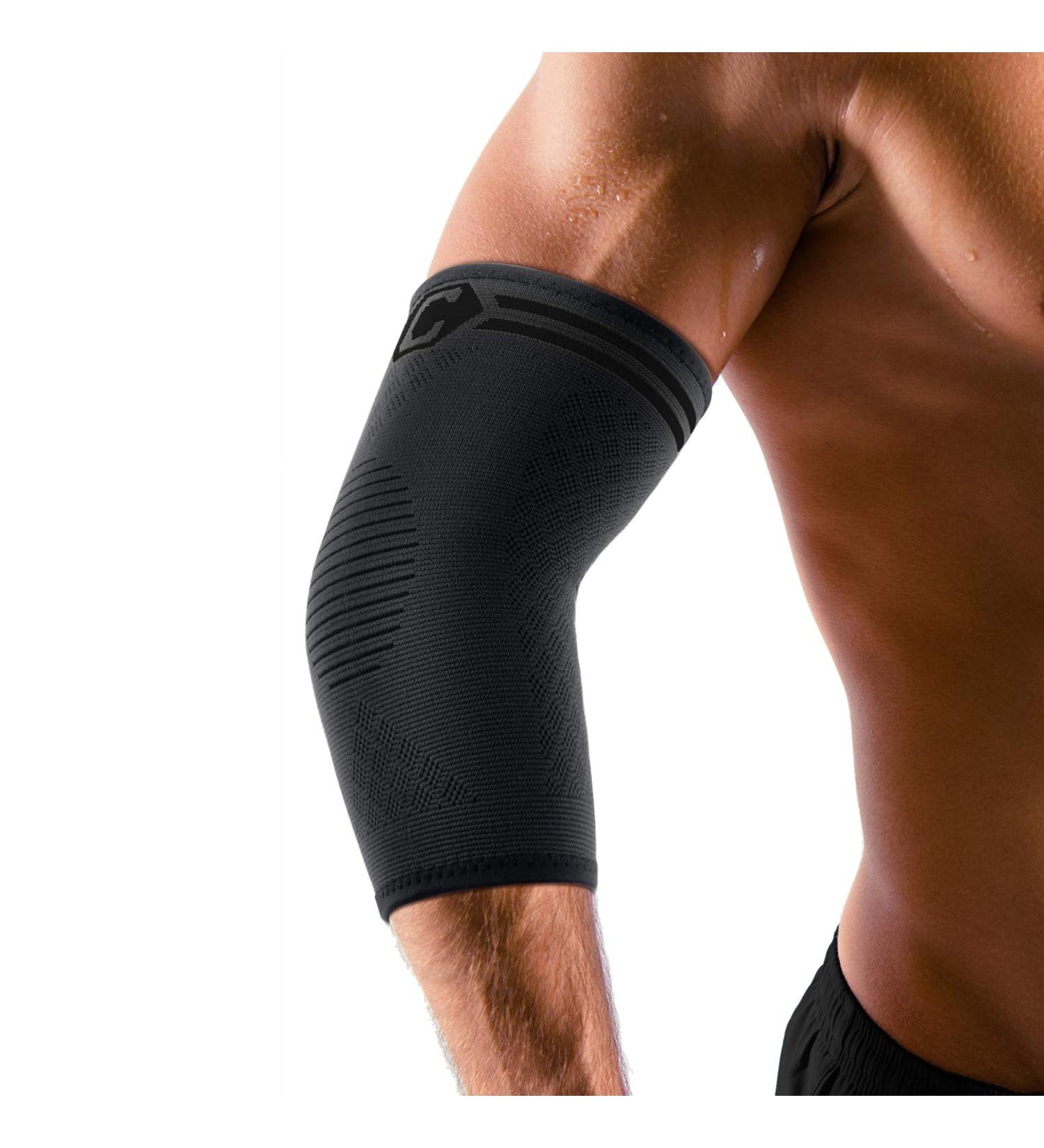 CAMBIVO Elbow Brace 2 Pack - Tennis & Golfers Elbow Compression Support Sleeve for Pain Relief - Arthritis, Bursitis, Workout - Medium Black - Buy Online on GoSupps.com