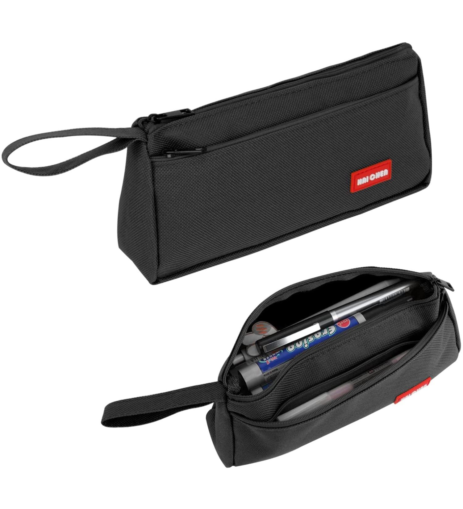 Big Capacity Pencil Pen Case Office College School Large Storage High Capacity 2 Layers Pencil Travel Luggage Pouch Make up Cosmetic Bag Zipper Stationery Pouch Multifunctional Organizer (Black) S-Black - Buy Online on GoSupps.com