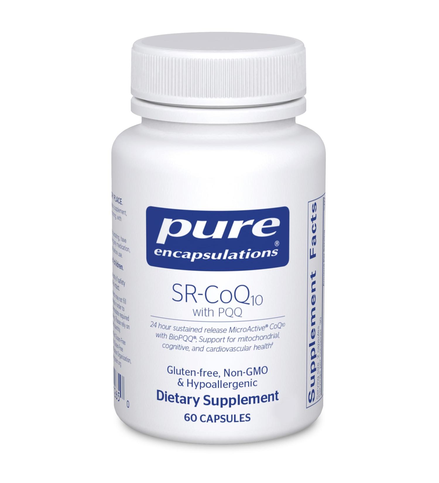 Pure Encapsulations SR-CoQ10 with PQQ - Heart Health Support* - Sustained Release Technology - Antioxidants Supplement - Gluten Free Vegetarian & Non-GMO - 60 Capsules - Buy Online on GoSupps.com