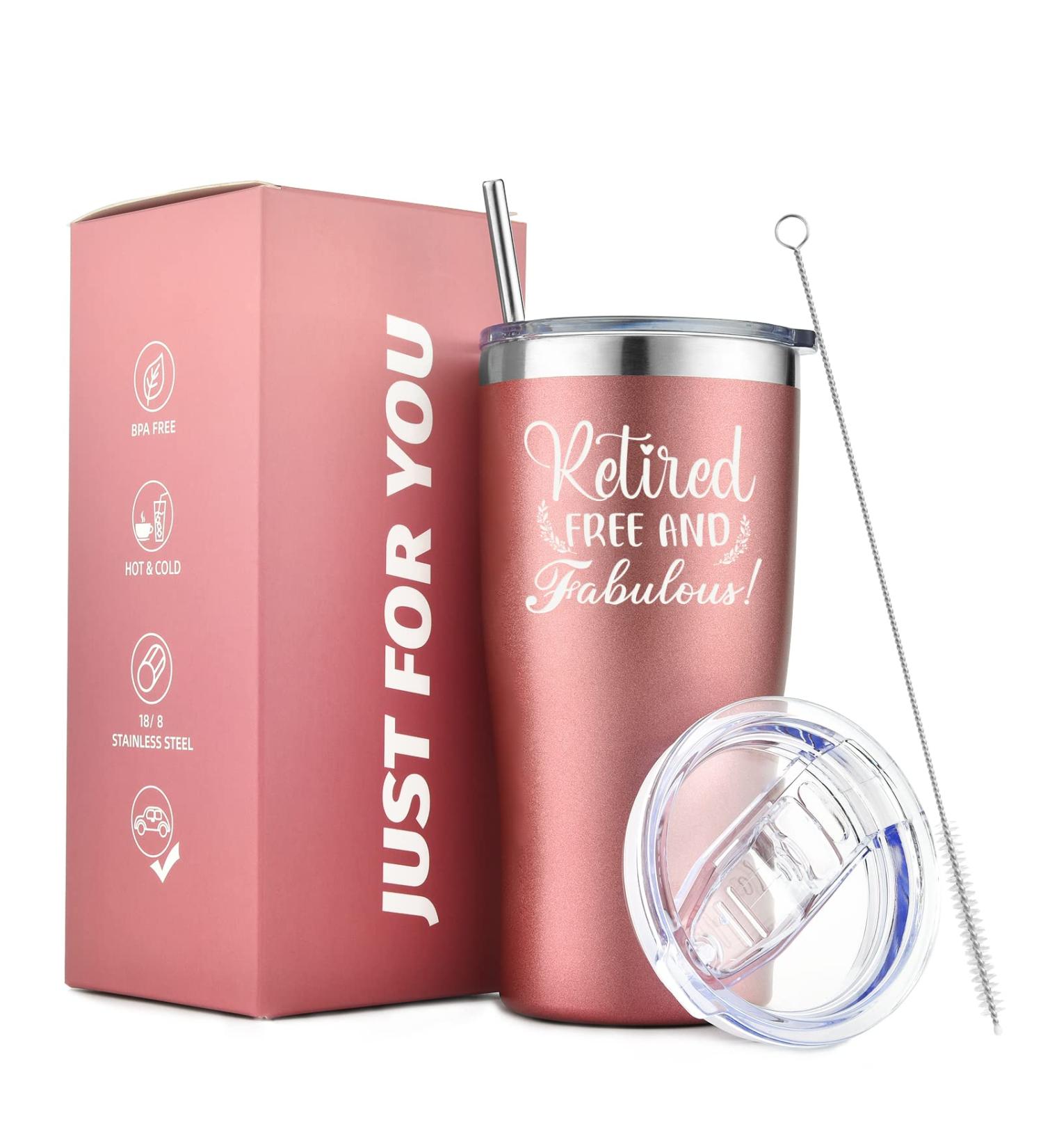 Retirement Gifts for Women - Funny and Fabulous RoseGold Tumbler for Friends, Coworkers, Teachers, Nurses, and Moms - Buy Online on GoSupps.com