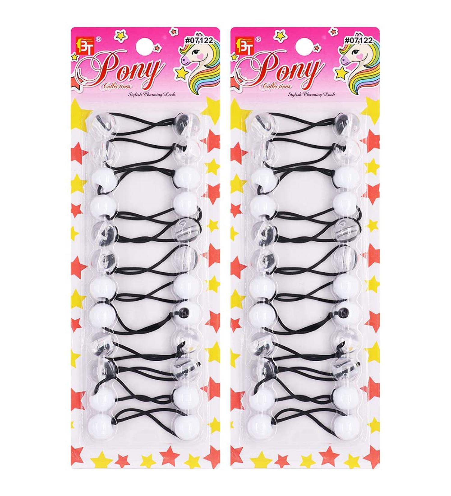 24 Pcs Colorful Elastic Hair Ties Ponytail Holders for Kids/Girls/Women - Clear Assorted - Buy Online on GoSupps.com