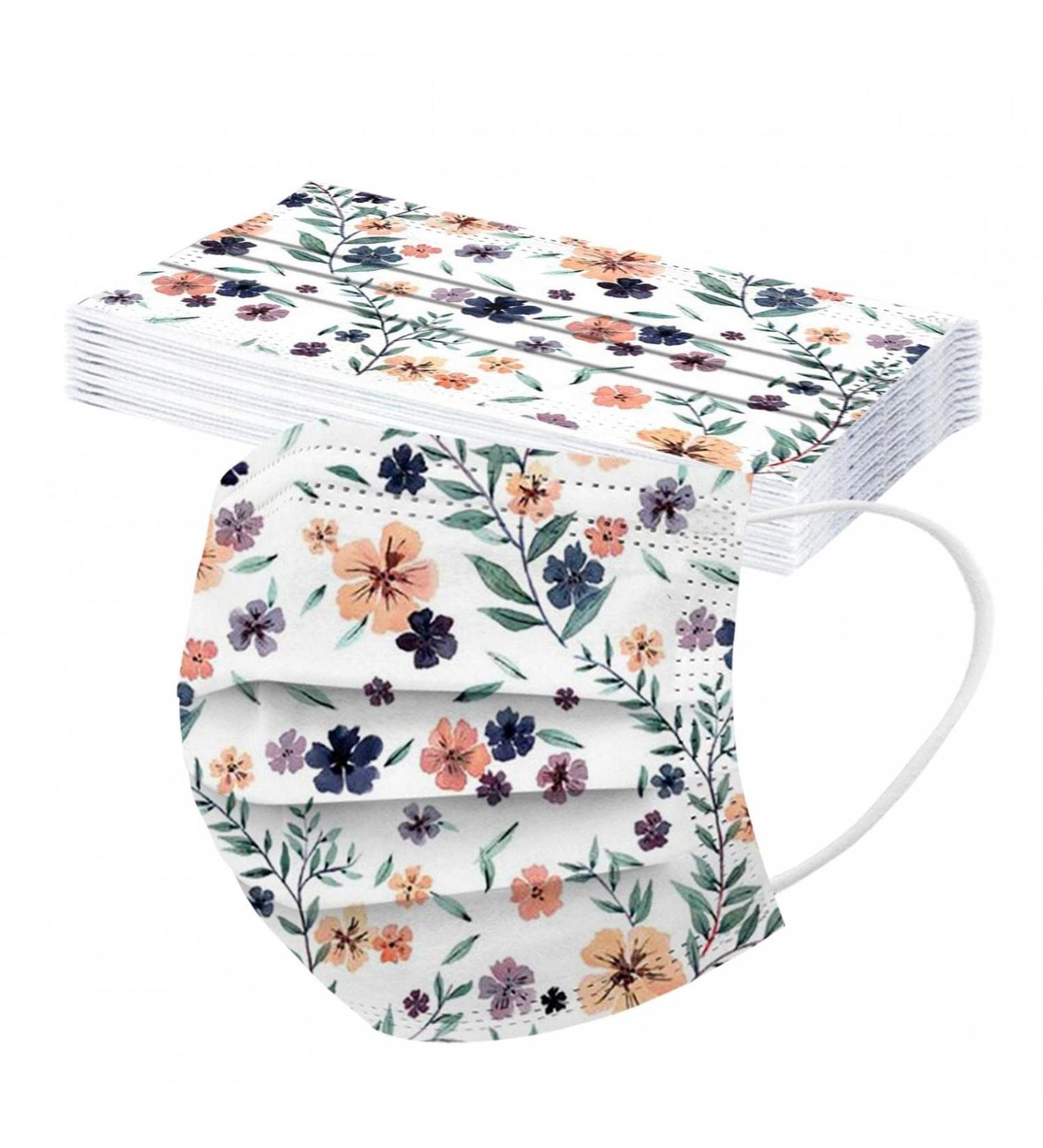 Lulupi 10-Piece Floral One-Way Adult Mouth Protection | Elegant Breathable Bandana Mask for Women - O-02 - Buy Online on GoSupps.com