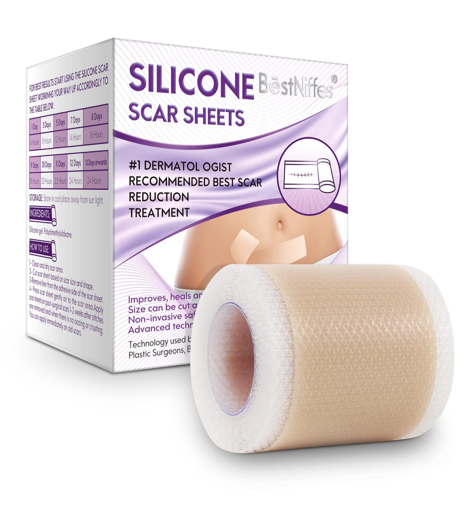 Silicone Scar Tape Roll - Professional Scar Removal Strips - 6 Month Supply - Medical Grade Treatment for C-Section, Burn, Keloid, Acne - Reusable & Effective - Buy Online on GoSupps.com