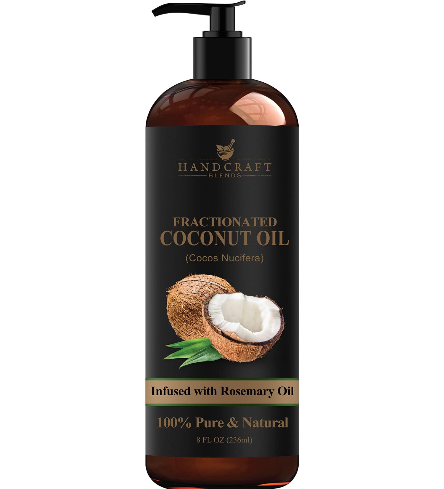 Rosemary-Infused Fractionated Coconut Oil - 100% Pure & Natural Carrier Oil for Essential Oils, Massage, Hair & Body - 8 fl. Oz - Buy Online on GoSupps.com