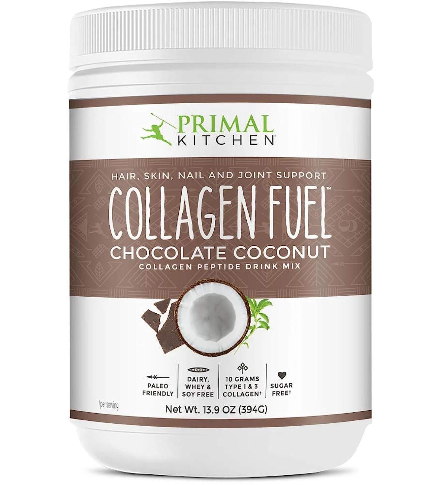 Primal Kitchen Collagen Peptide Drink Mix Collagen Fuel Chocolate Coconut 13.9 oz (394 g)
