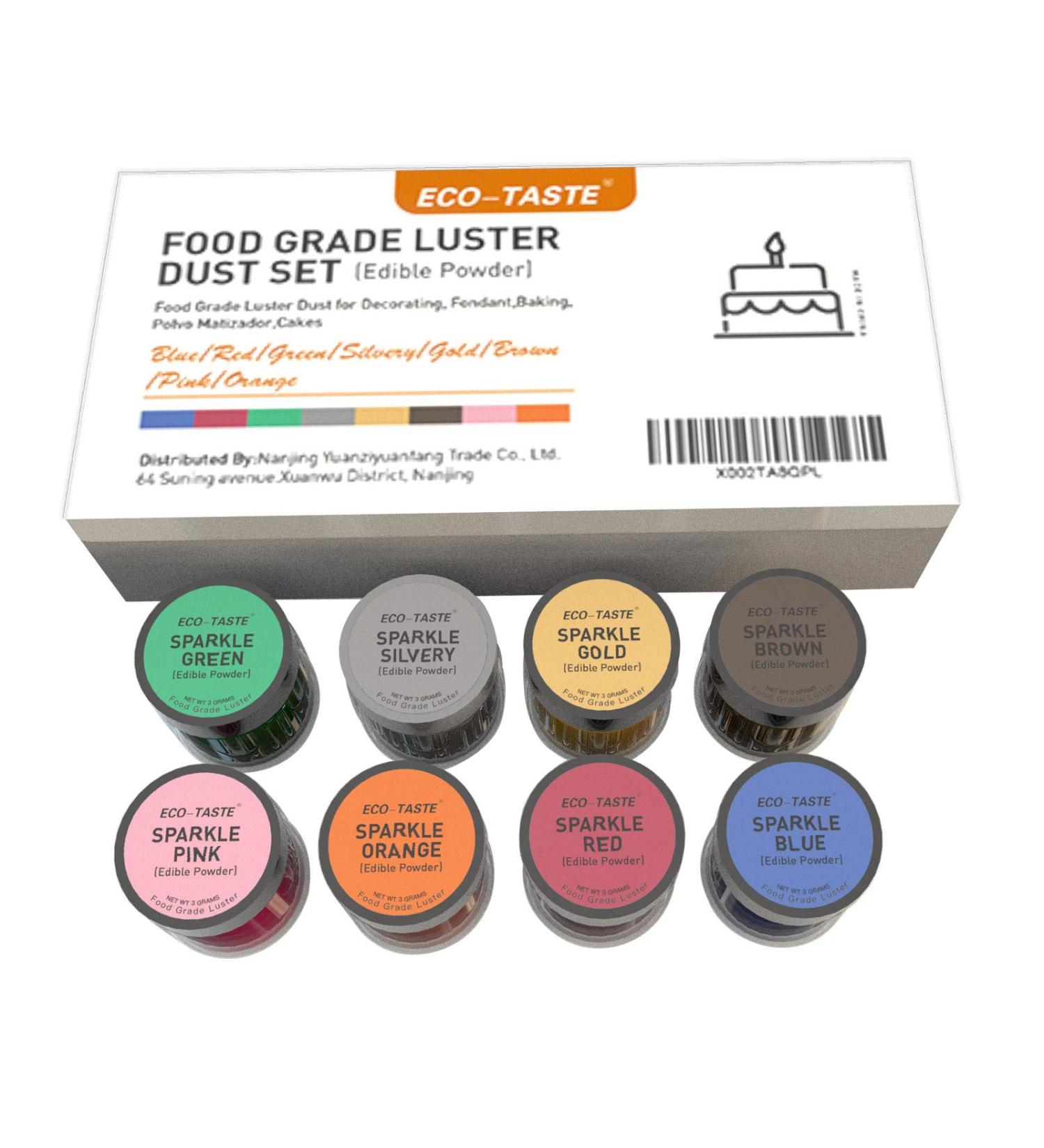 8-Color Luster Dust Set (3g each) for Cake, Fondant, Gum Paste - Set 1 - Buy Online on GoSupps.com
