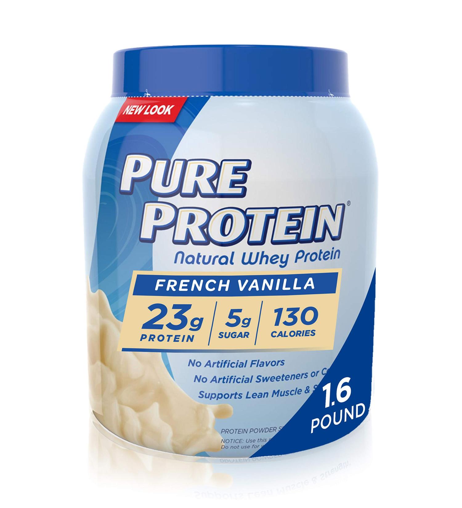 Pure Natural Whey Protein Powder - High Protein Vanilla 1.6 lbs | International Shipping Available - Buy Online on GoSupps.com