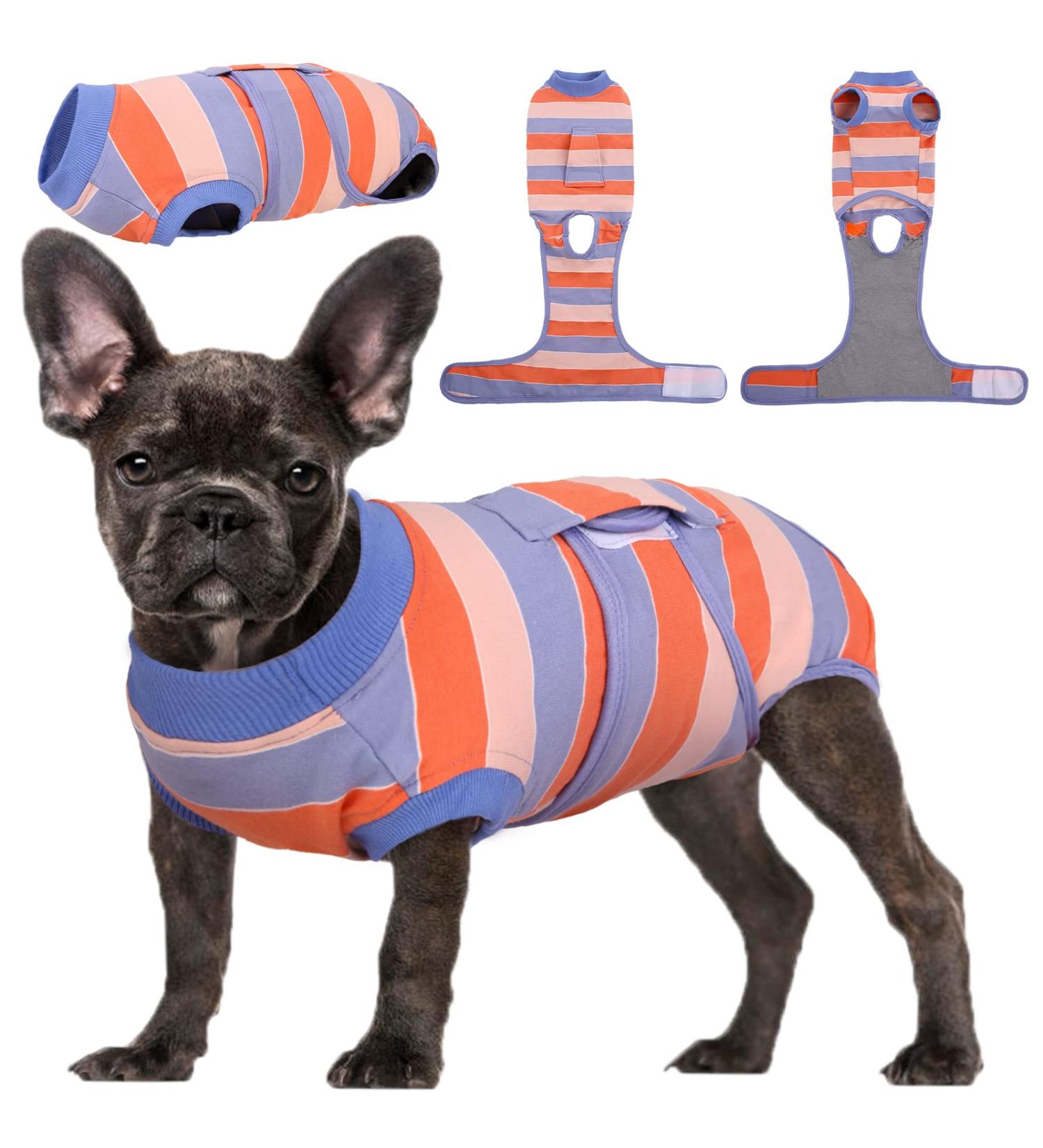 Kuoser Dog Body After Surgery - Breathable Post-Op Suit for Male & Female Dogs | Anti-Wound & E-Collar Alternative in Orange & Blue - Buy Online on GoSupps.com