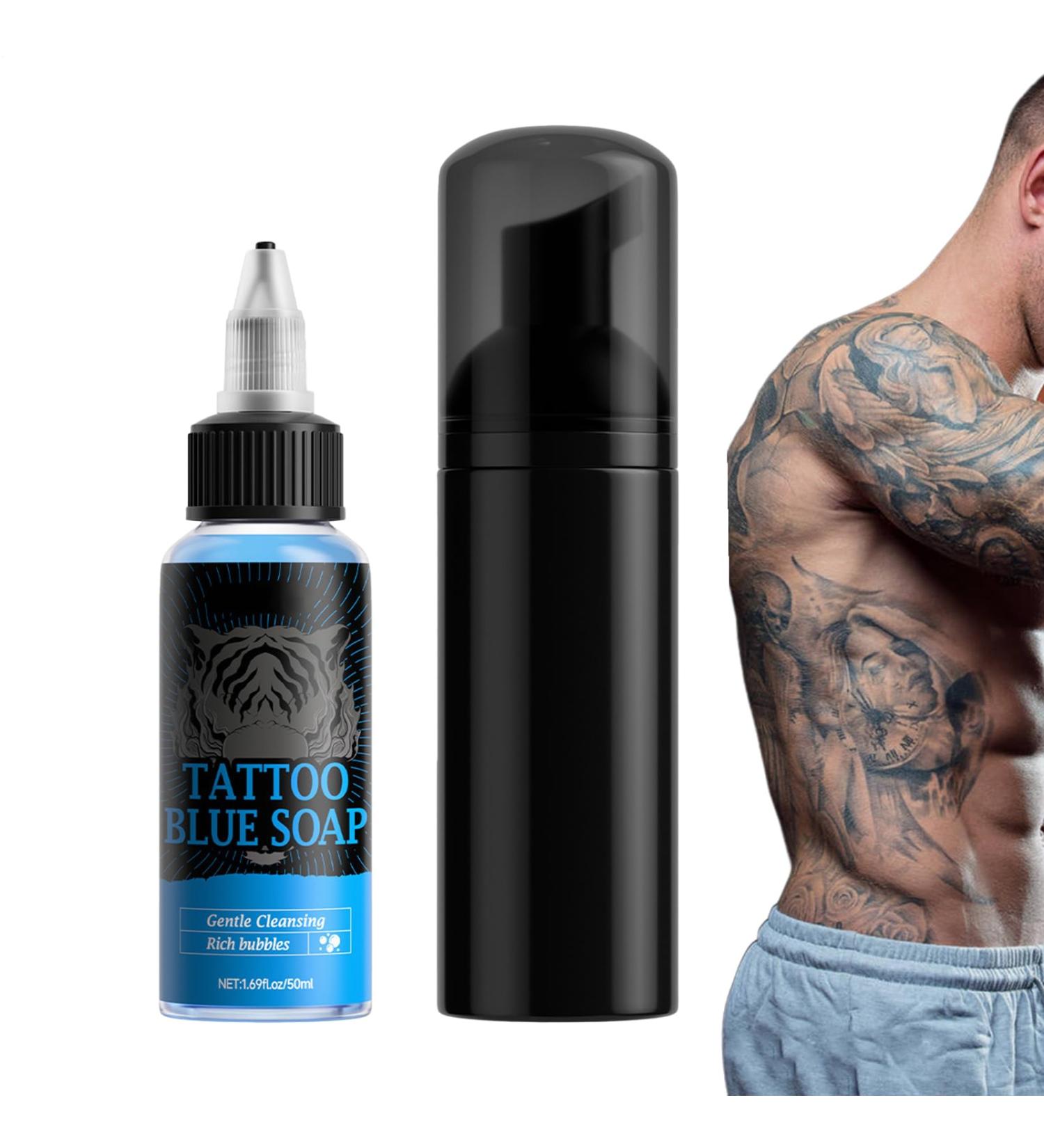  G n rique Piercing Soap - 50ml Blue Moisturizing Cleanser - After-Piercing Cleanser with Foaming Bottle | For Men's Washing and Hygiene Routine at Home and While Traveling - Buy Online on GoSupps.com