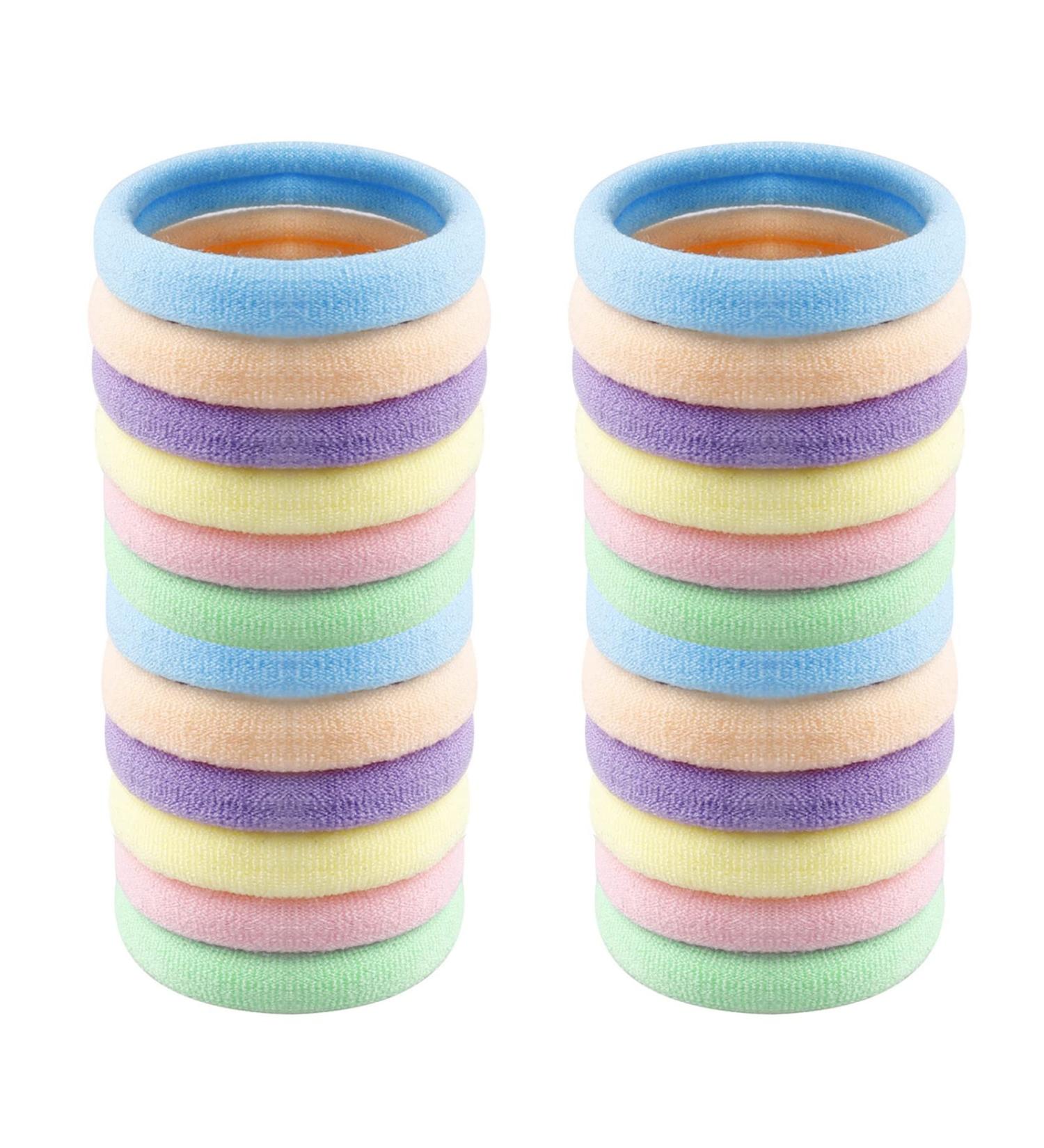 50 Pcs Large Cotton Hair Bands for Thick & Curly Hair - No Metal Ponytail Holders (Candy Colors) - Strong Elastic Hair Ties for Women & Girls - Buy Online on GoSupps.com