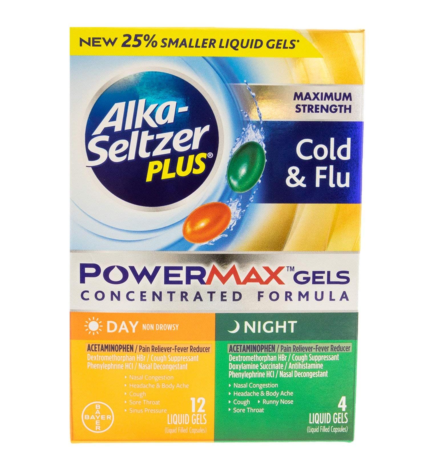 Alka Seltzer Plus Powermax Gels Day Night 16 Count