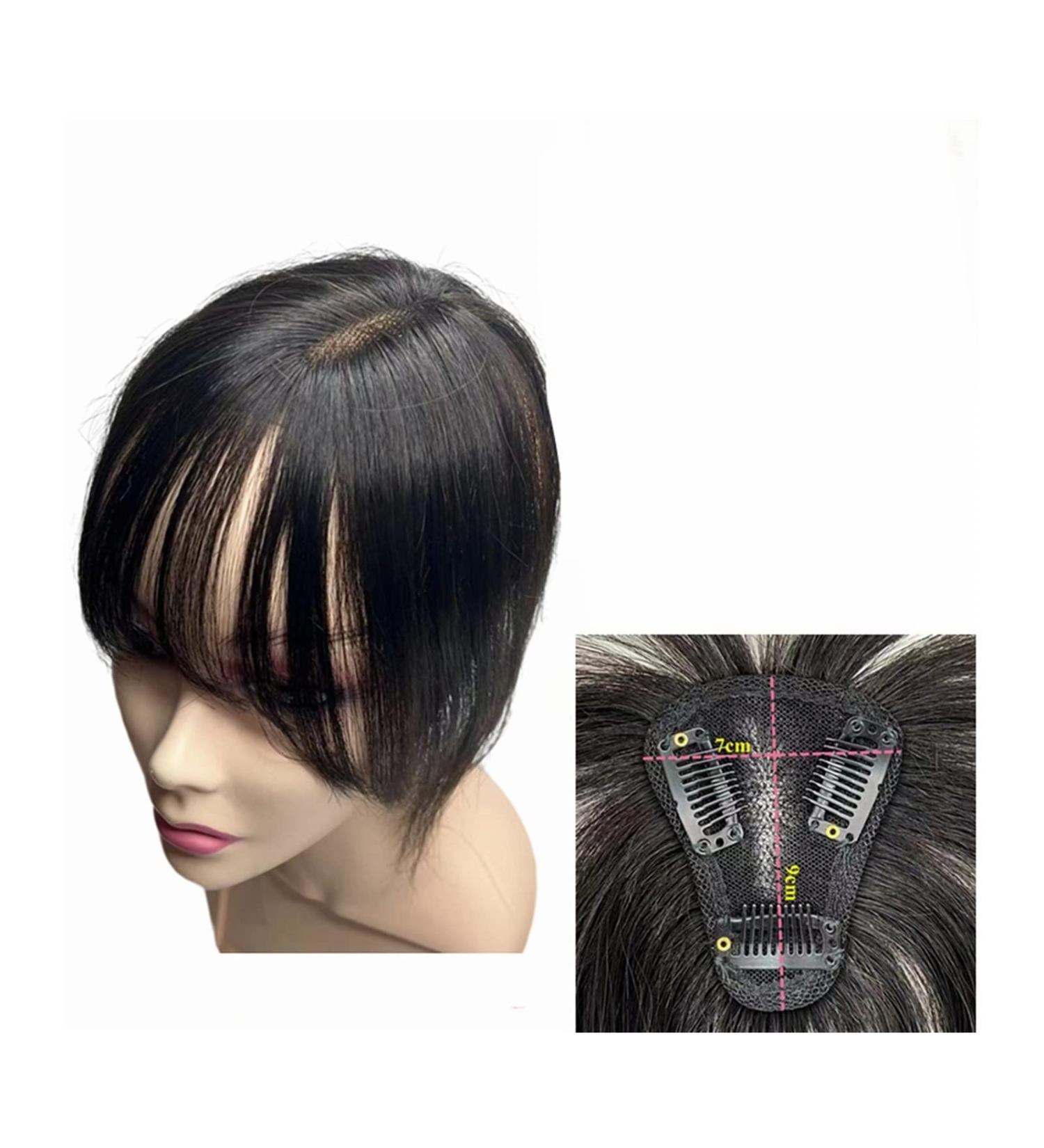 Bangs Clip in Bangs Transparent Swiss Lace Human Hair Bangs Clip In Fringe Hairpieces Extension For Women Breathable Remy Hair Bangs for Women Curved Bangs for Daily Wear (Color : 7x9 Natural black - Buy Online on GoSupps.com