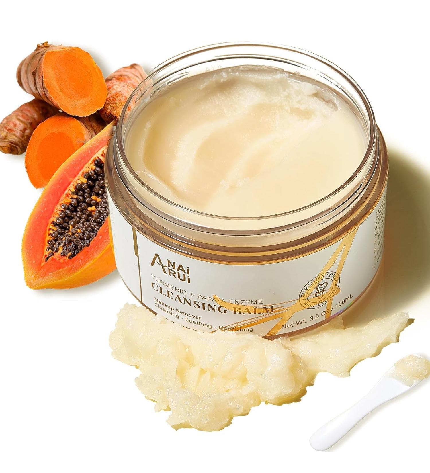 ANAI RUI Turmeric Cleansing Balm | Makeup Remover & Exfoliator | 3.5OZ for Hydrated Smooth Skin - International Shipping - Buy Online on GoSupps.com