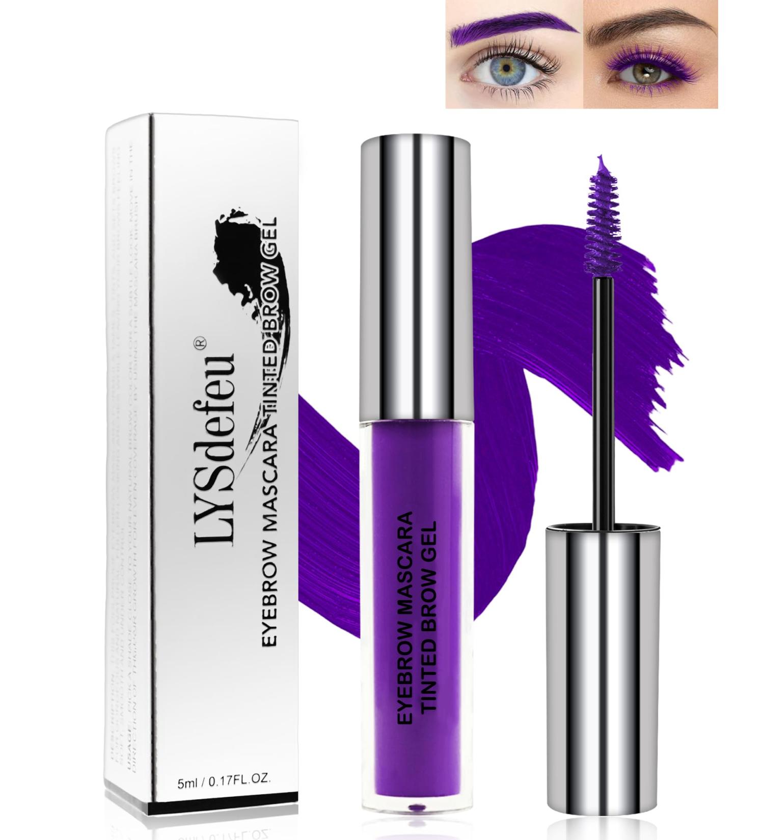 Tinted Brow Mascara Gel-1Pcs Long-lasting Waterproof Smudge-proof Purple Eyebrow Glue Colored Liquid Mascara Tinted Brow Filler Length Curly Mascara for Women Halloween Eye Makeup-08 - Buy Online on GoSupps.com