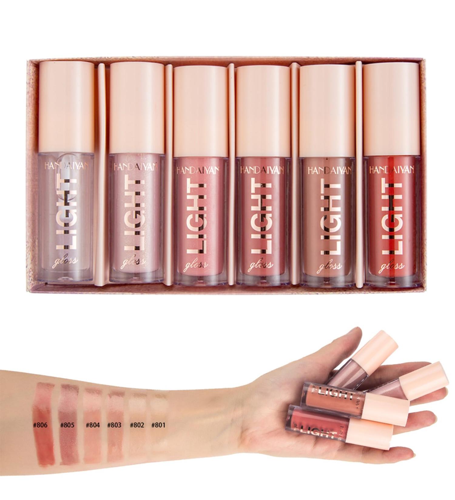 SPORTEON 6 pieces lip gloss gloss and shine lip gloss for fullerlooking lips moisturizing for naturally shiny lips lifter gloss moisturizing lip gloss with boosting effect 01 Color 01 Color - Buy Online on GoSupps.com