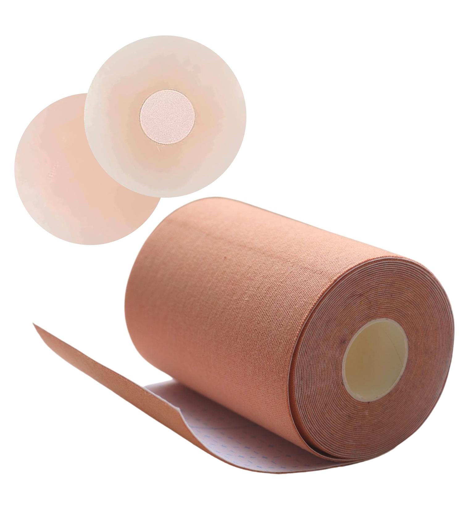 FLANCCI Boobytape for Breast Lift Plus Size - Invisible Adhesive Bra for Large Breasts with Nipple Covers, Beige (Pack of 4) - Buy Online on GoSupps.com