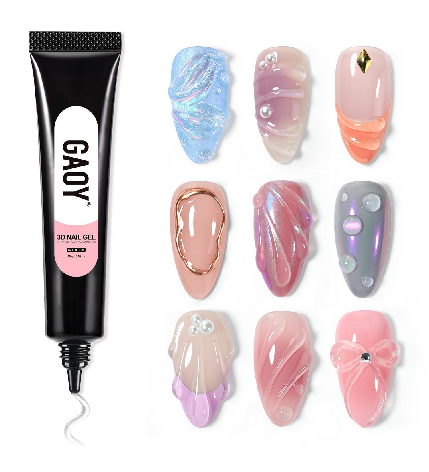 GAOY 3D Nail Gel - 15g Clear Sculpting Gel for Nail Art Molding & Rhinestone Decoration | International Shipping Available - Buy Online on GoSupps.com