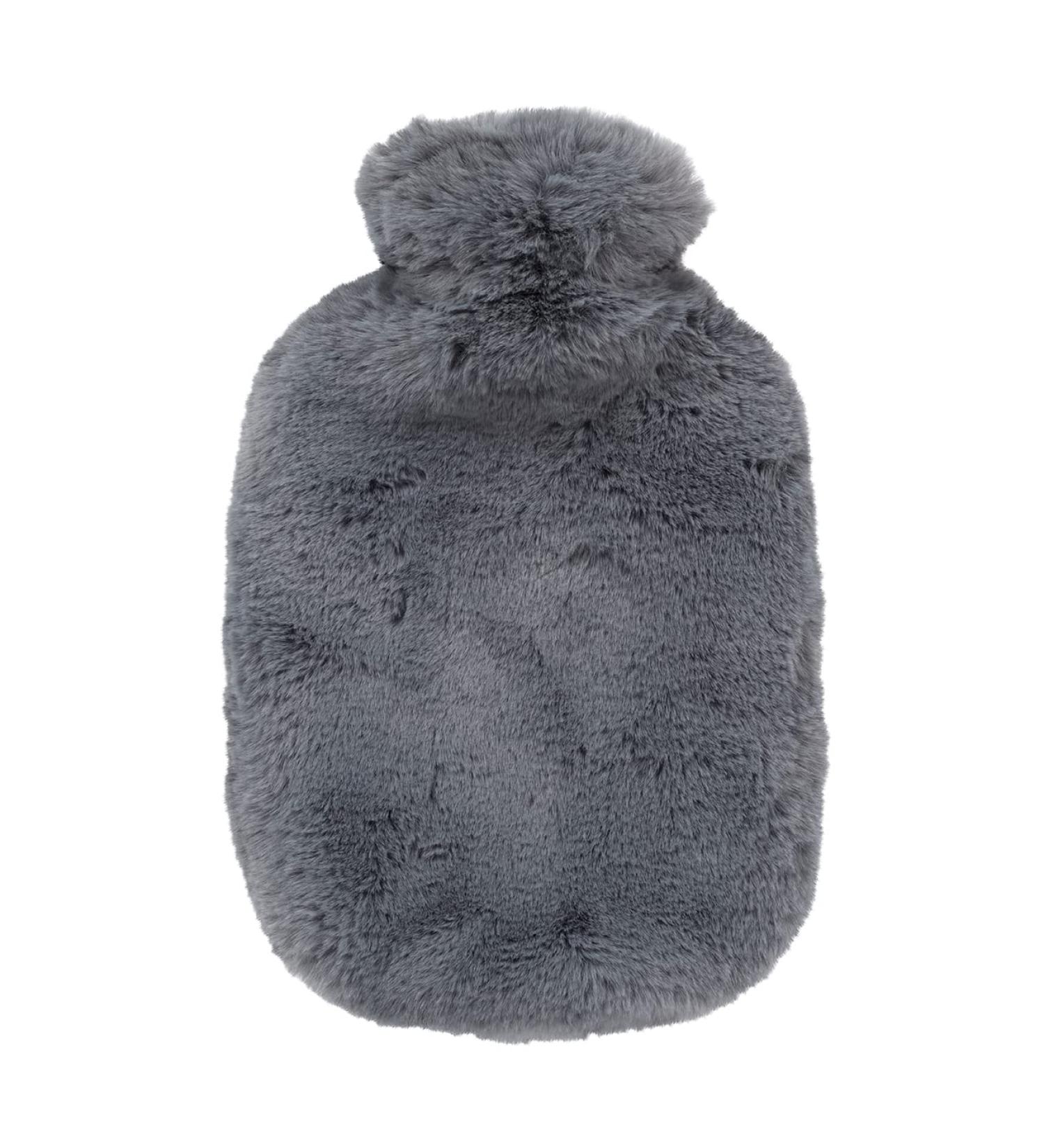 Fashy 2.0L Hot Water Bottle with Soft Imitation Fur Cover - Grey | Premium Quality & International Shipping - Buy Online on GoSupps.com