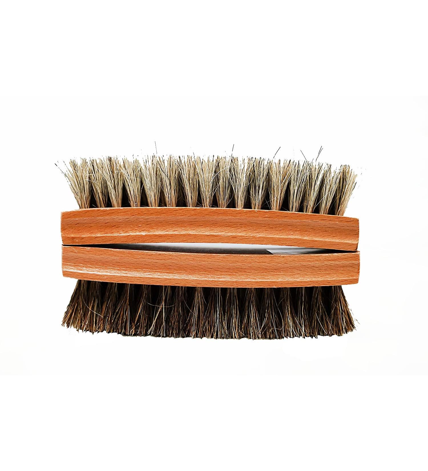 Premium Horsehair Shoes Brush Set of 2 - Ideal for Shoes Boots Car Seats Sofas Bags - Enhance Shine and Clean with Genuine Horsehair Bristles - For Men's Shoe Care For Men - Buy Online on GoSupps.com