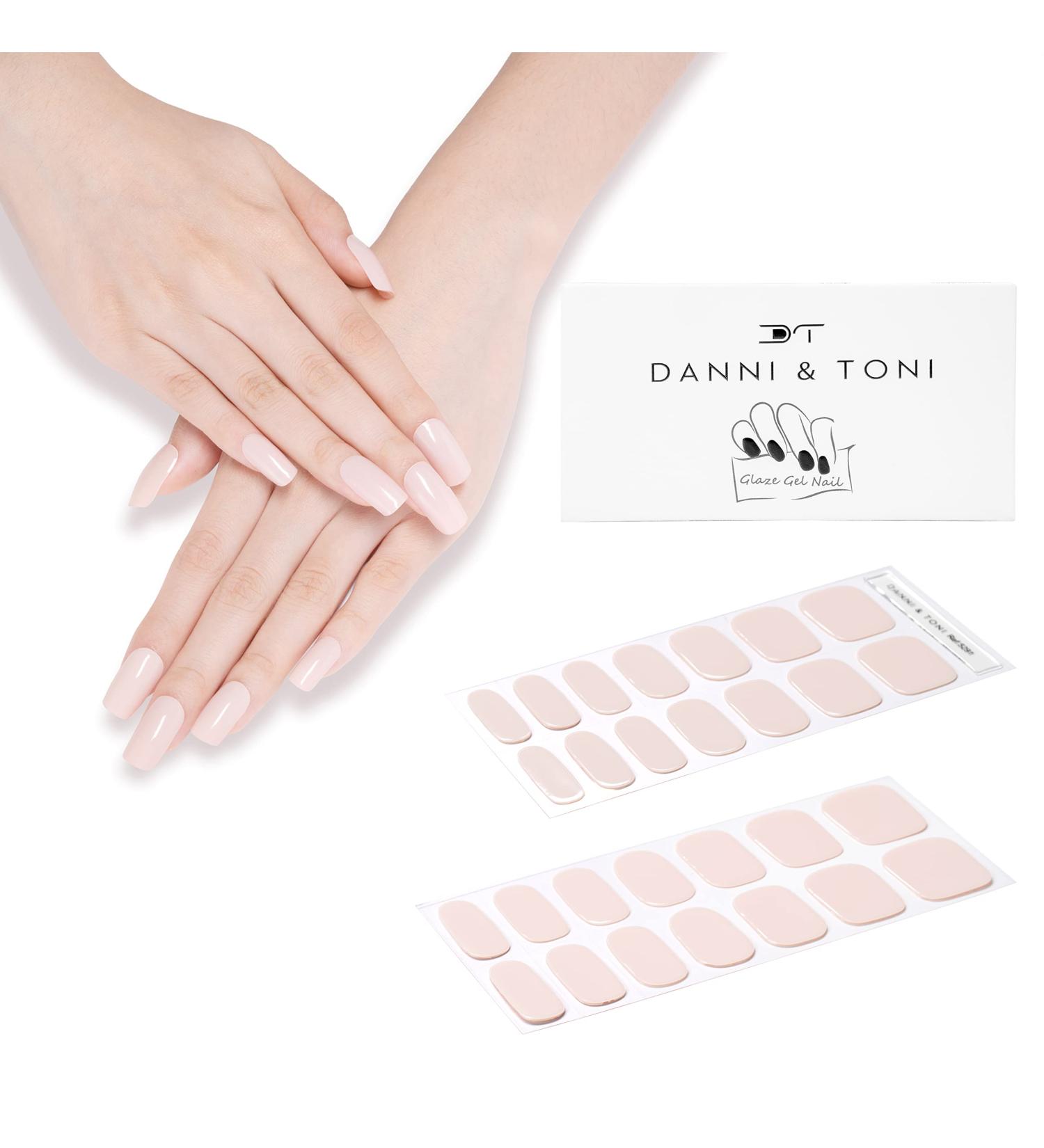 DANNI & TONI Semi Cured Nail Stickers Gel Nail Strips - 28 Chic Nude Solid Color Wraps - Buy Online on GoSupps.com