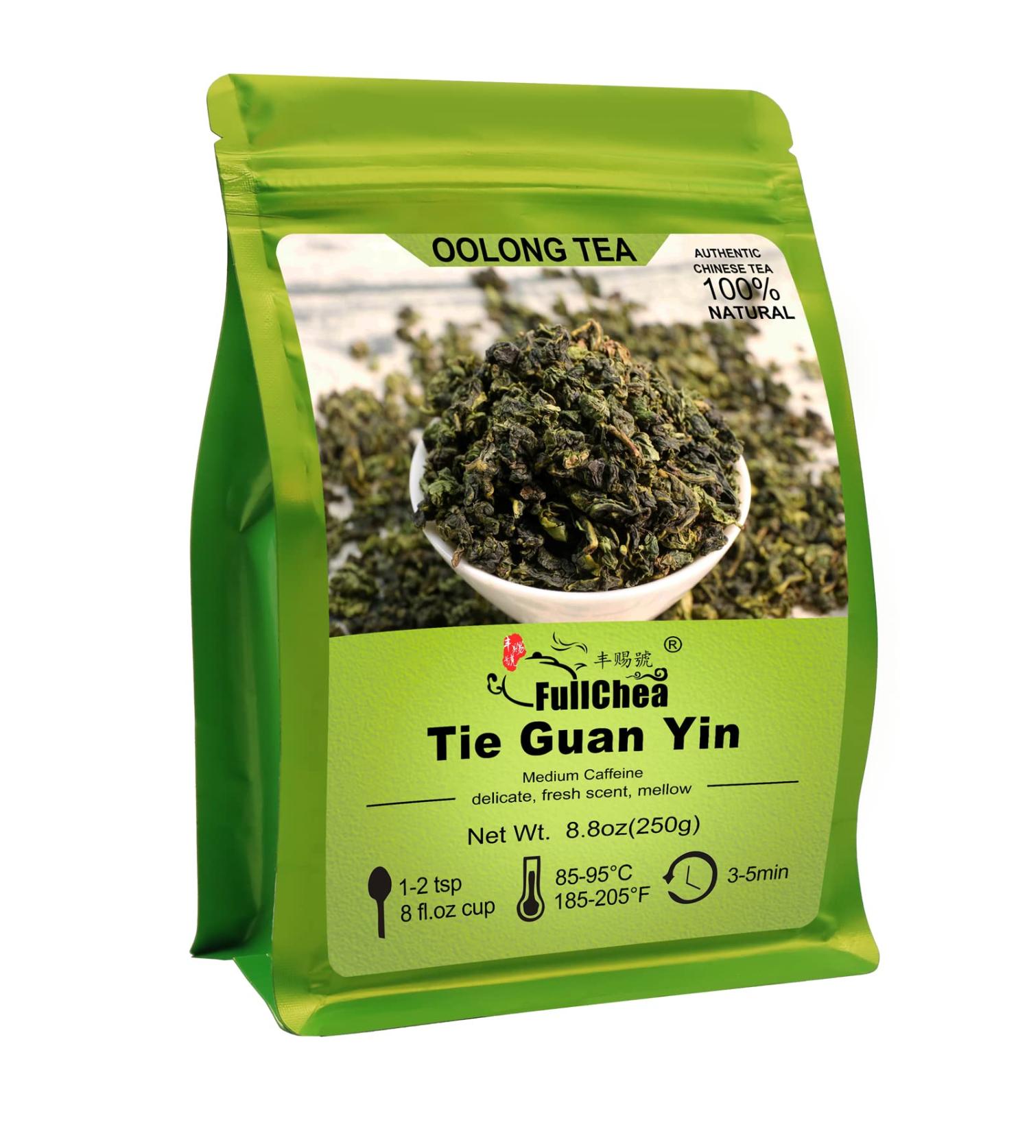 FullChea Oolong Tea 8.8oz - Chinese Anxi Tieguanyin Loose Leaf Tea - Iron Goddess of Mercy with Fruit Aroma - Digestive Aid Benshan Tie Guan Yin 250g - Buy Online on GoSupps.com