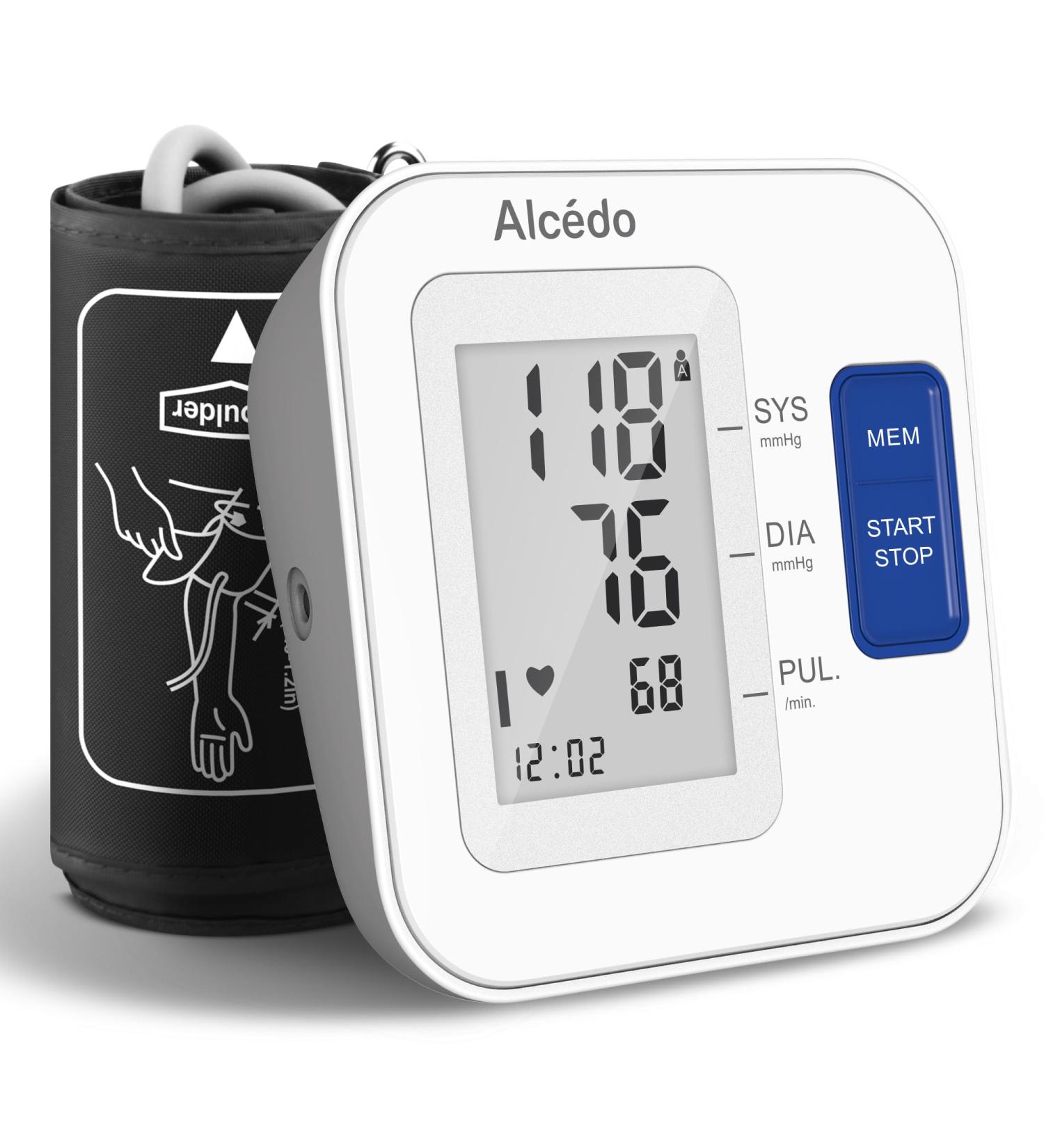 Alcedo Blood Pressure Monitor - Automatic Upper Arm BP Machine with Large Cuff 2X 120 Memory - FSA/HSA Eligible International Shipping Available - Buy Online on GoSupps.com