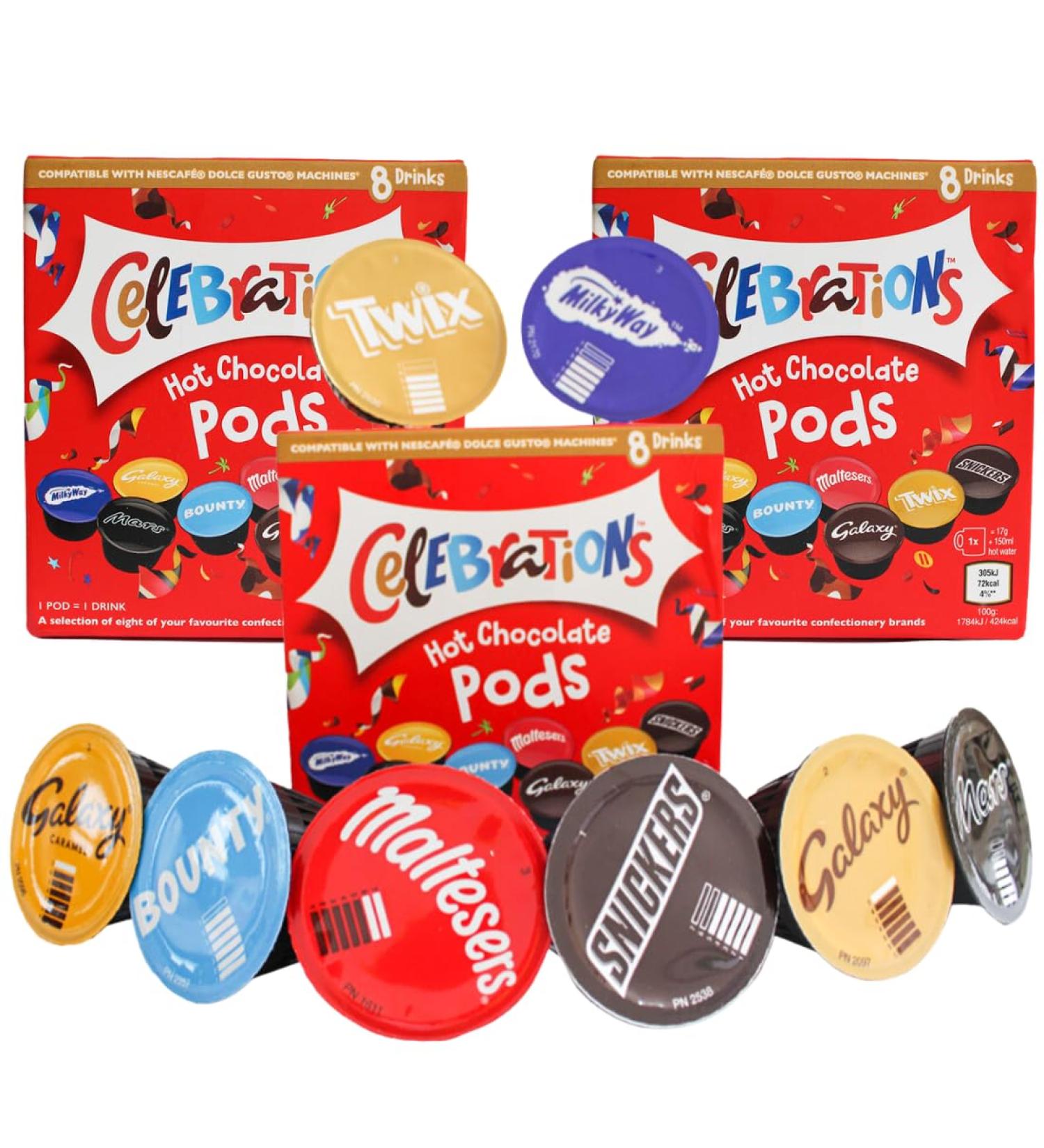 Celebrations Dolce Gusto Compatible Hot Chocolate Pods - Variety Pack (24 Count) - Buy Online on GoSupps.com