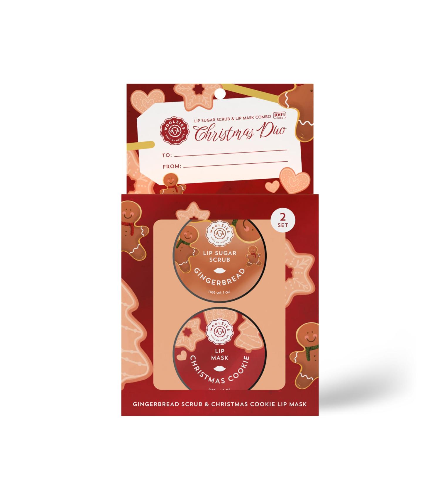 Overnight Lip Mask + Lip Sugar Scrub Lip Care Duo | For Exfoliating & Smoothing Lips - 1 Ounce (Christmas Duo)