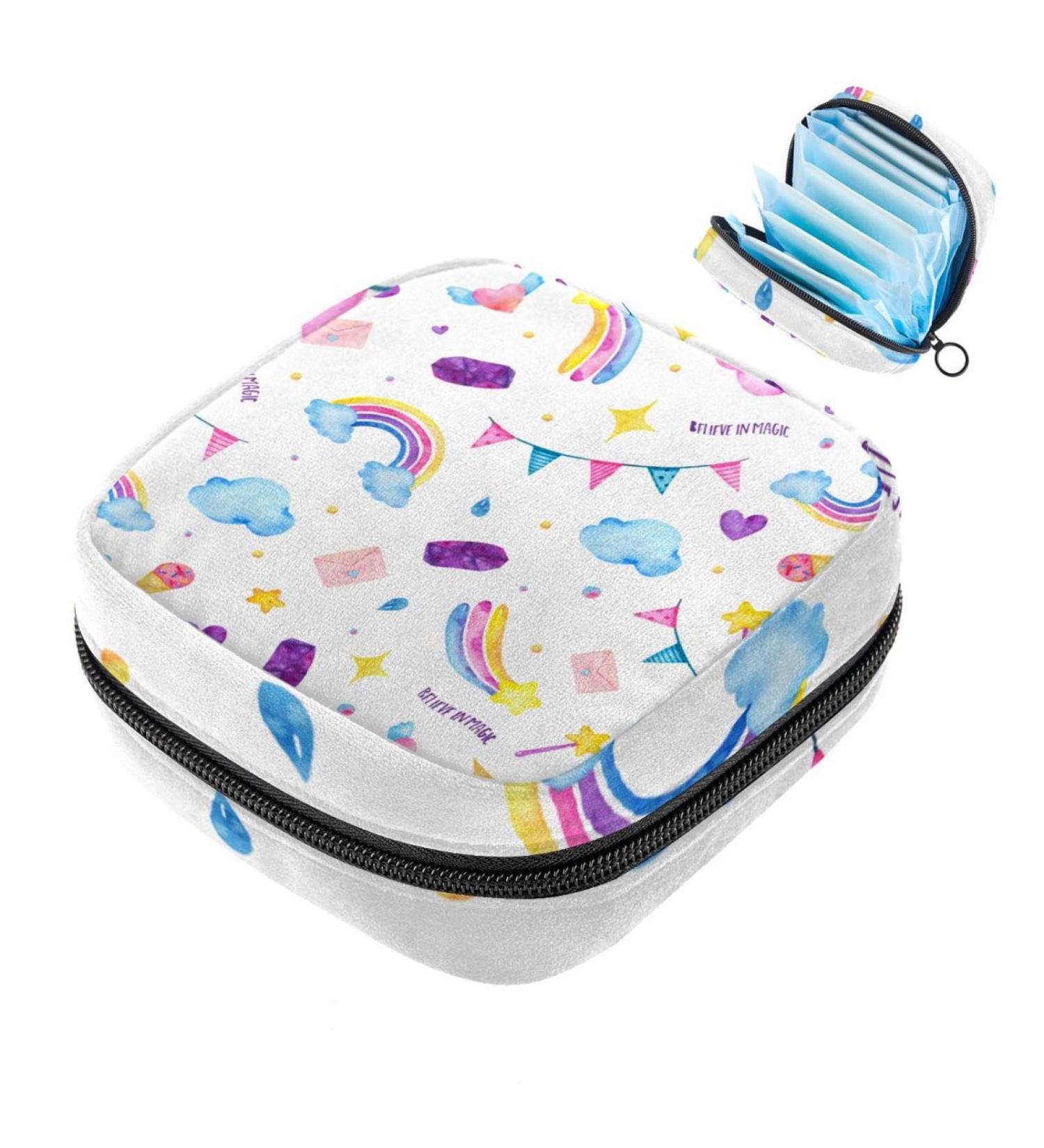 Buy Cute Unicorn Storage Bags for Women's Bandages | Portable Menstrual Inserts & Panty Liners | Multicolored Ice Cream & Magic Wand Designs - Buy Online on GoSupps.com