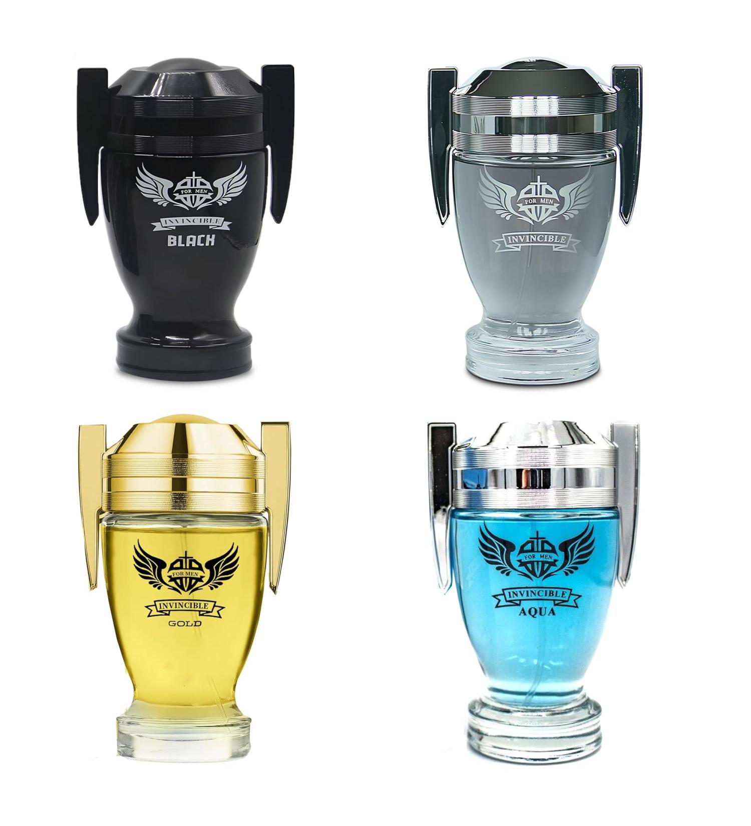 Men's Cologne Invincible Set Wonderful Multi Scent Eau de Toilette Natural Spray Men's Perfume For all Day Used 100ML Each Bottle(4 PCS) Invincible 3.4 Fl Oz (Pack of 4) - Buy Online on GoSupps.com