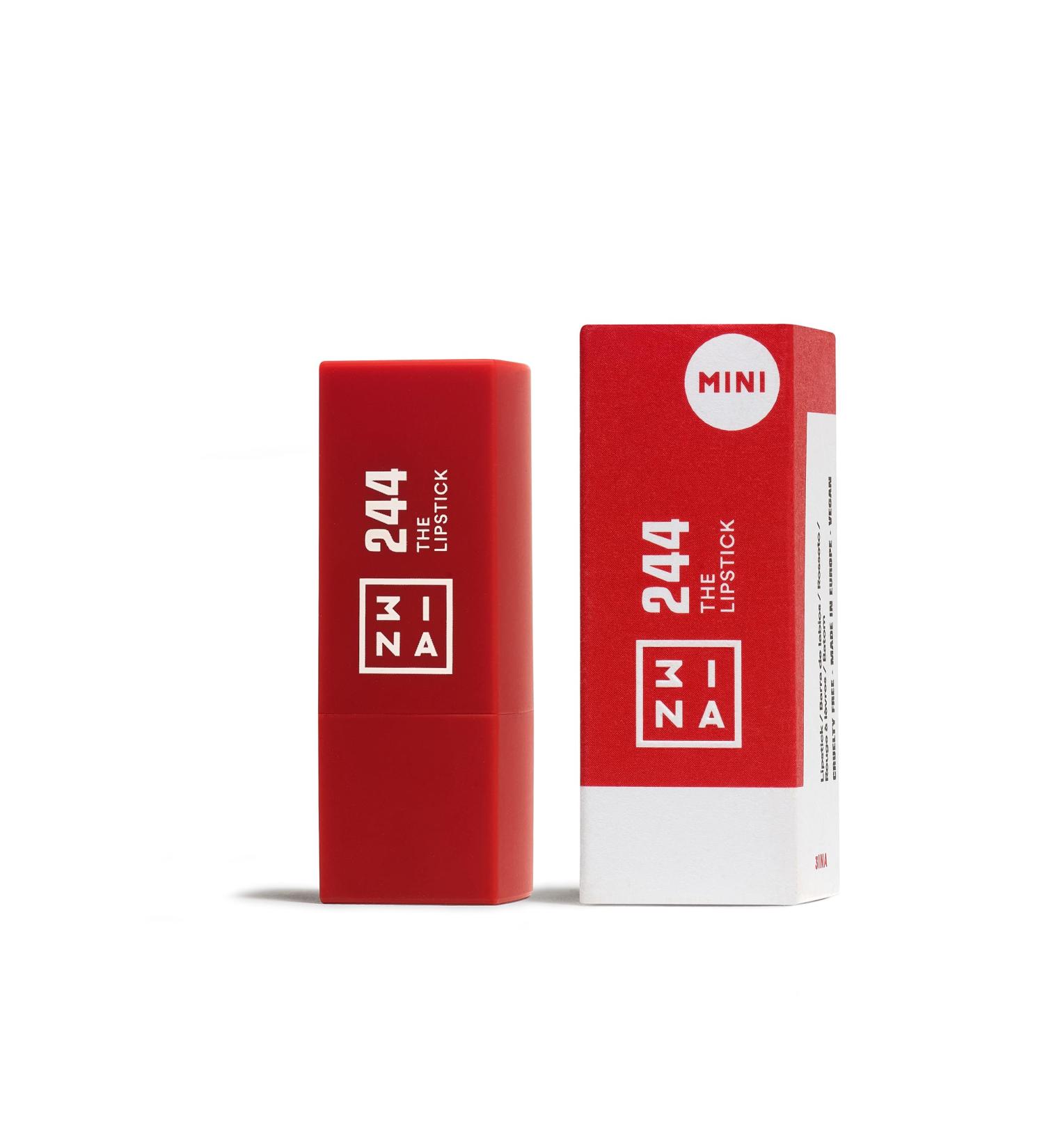 3INA MAKEUP - The Lipstick 244 (mini) - Red Lipstick - Vitamin E & Shea Butter - Ultra-Pigmented Color Lipstick with Vanilla Scent - Travel Size - Vegan - Cruelty Free - Buy Online on GoSupps.com