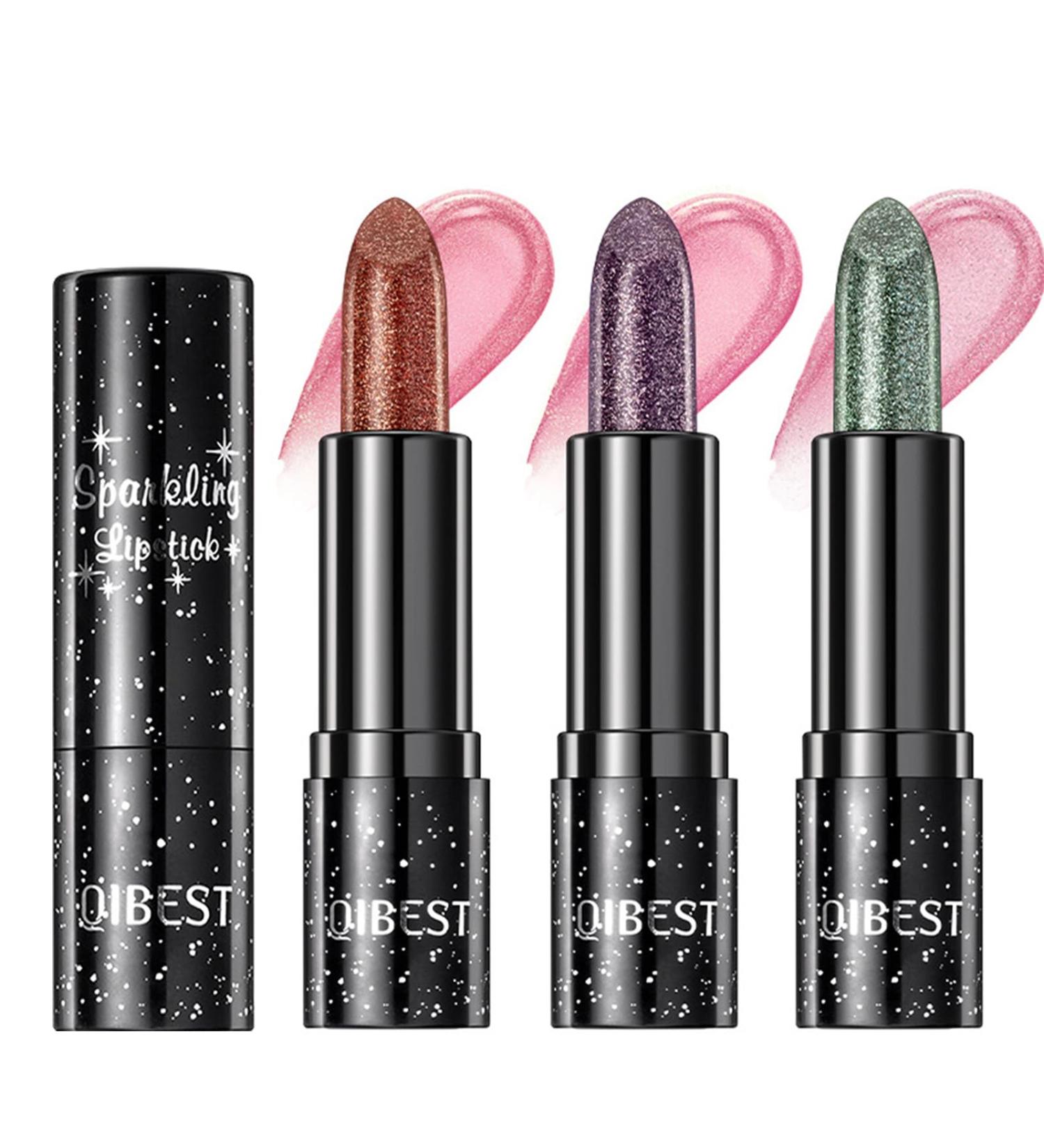 3Pcs Glitter Jelly Lipstick Set - Glossy Shimmer Lip Balm | Moisturizing Color-Changing Lip Gloss | Waterproof and Nourishing - Buy Online on GoSupps.com