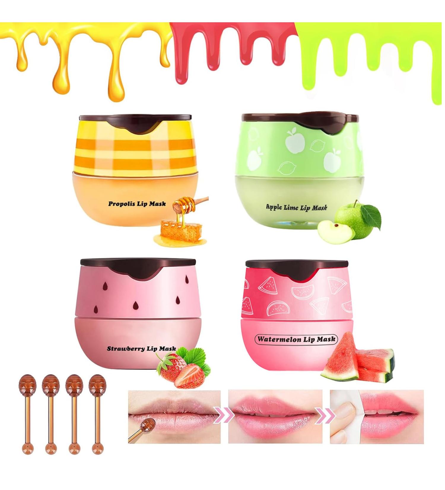  PENCHUAN Bee Balm Moisturizing Lip Balm for Day and Night - Reduces Wrinkles and Wrinkles - Moisturizing Lip Scrub - 4 Pack - Buy Online on GoSupps.com